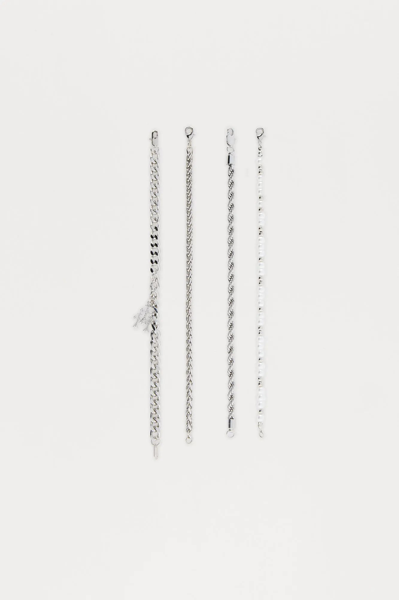 Classic Layered Multi Bracelet Set - Silver/Combo