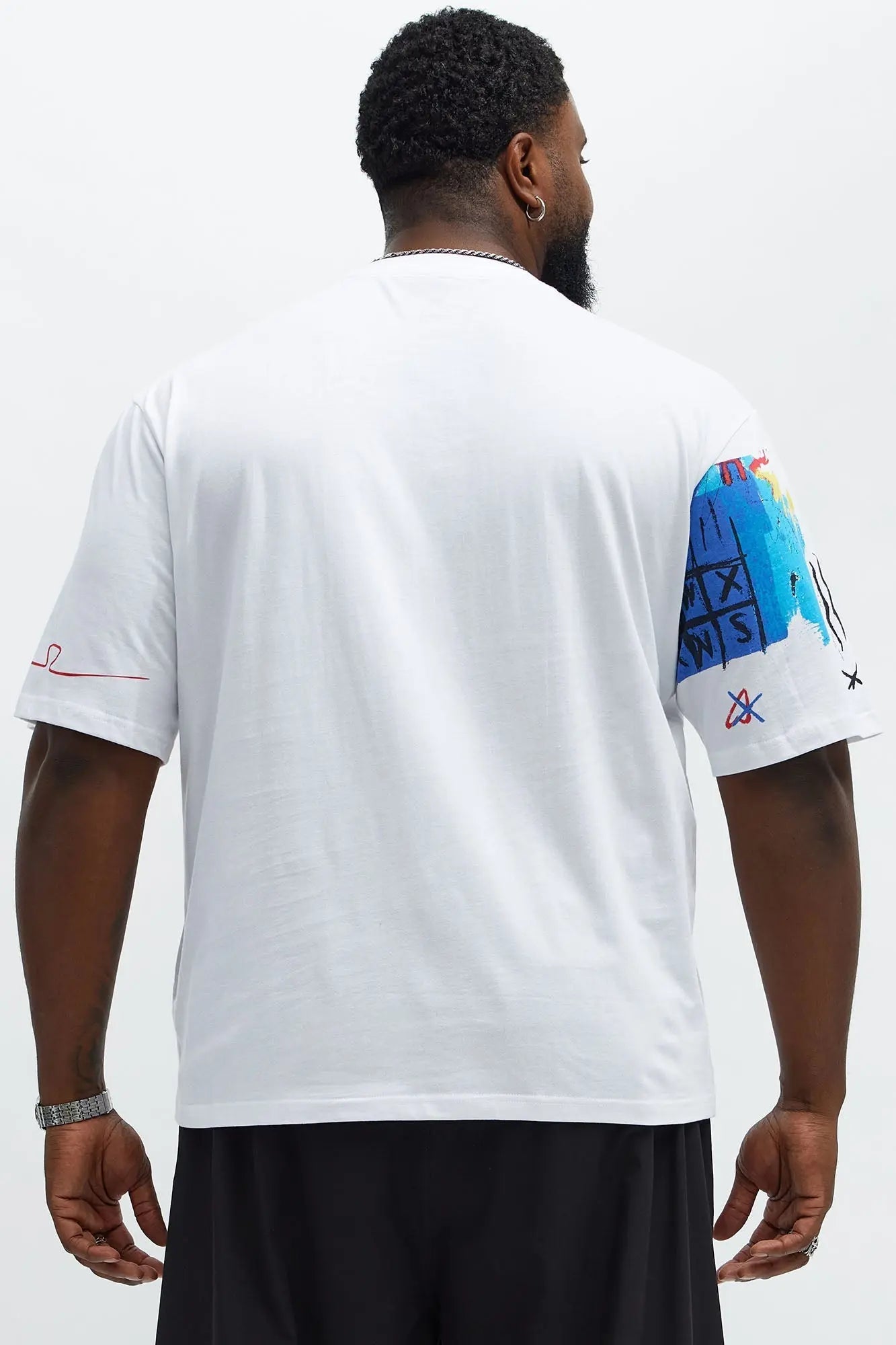 Stay Humble Art Oversized Short Sleeve Tee - White