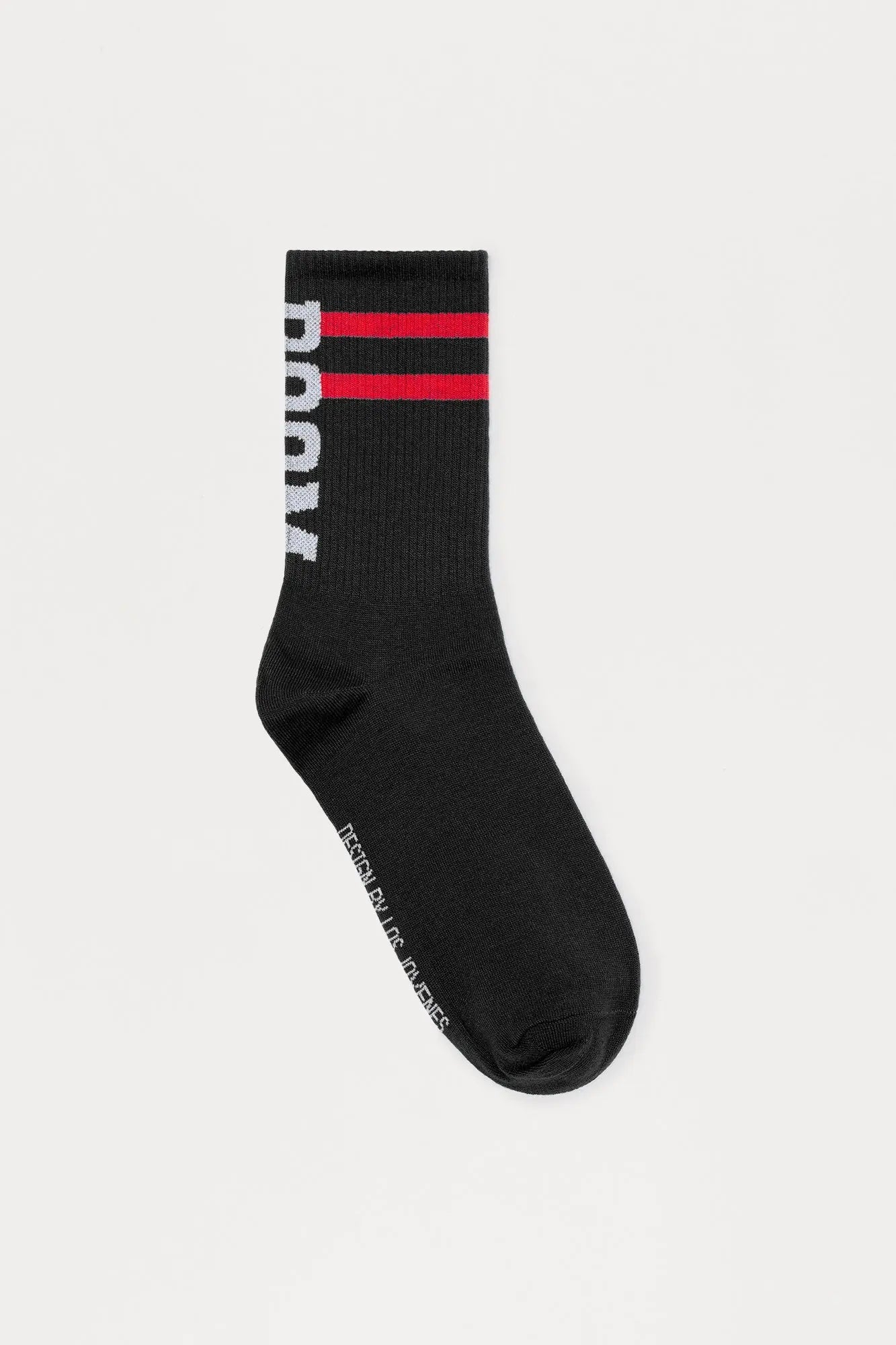Boom Collegiate Ribbed Crew Sock - Black