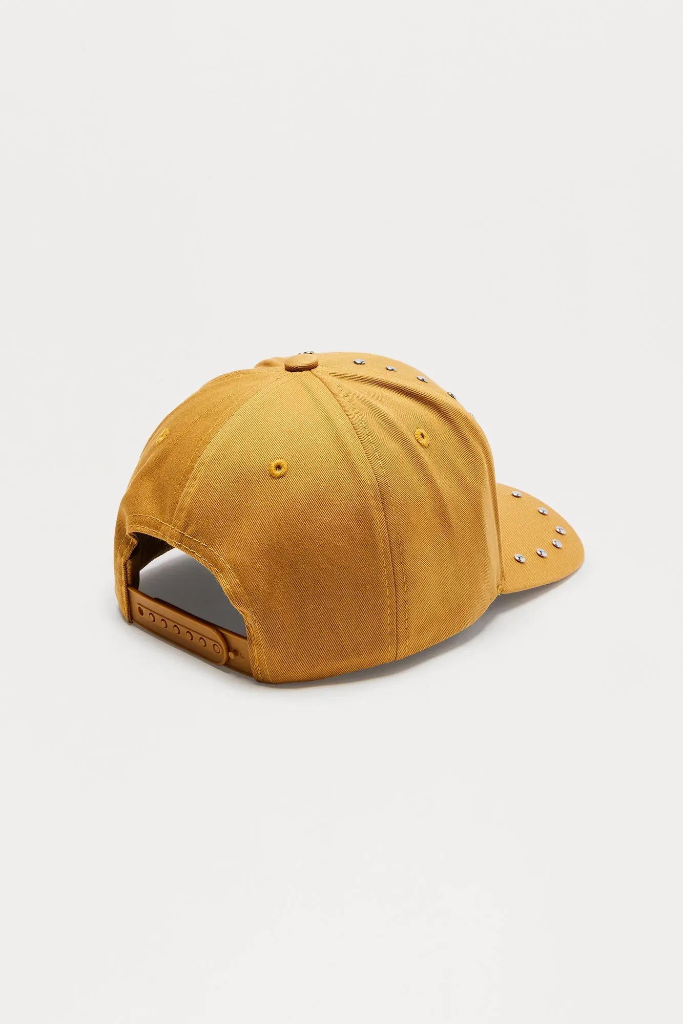 Sinner Studded Structured Snapback Hat - Mustard