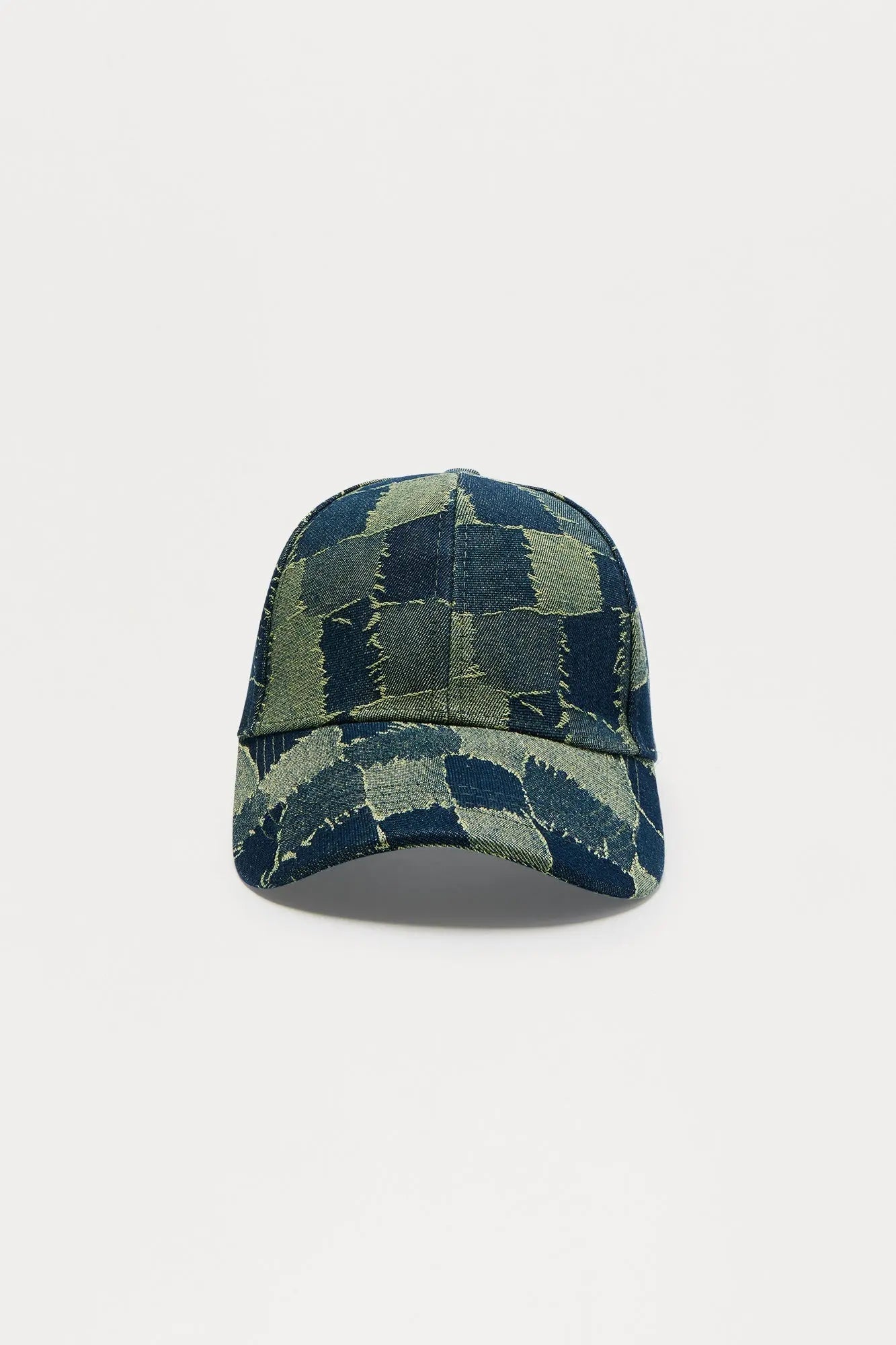 Patterned Denim Baseball Hat - Denim