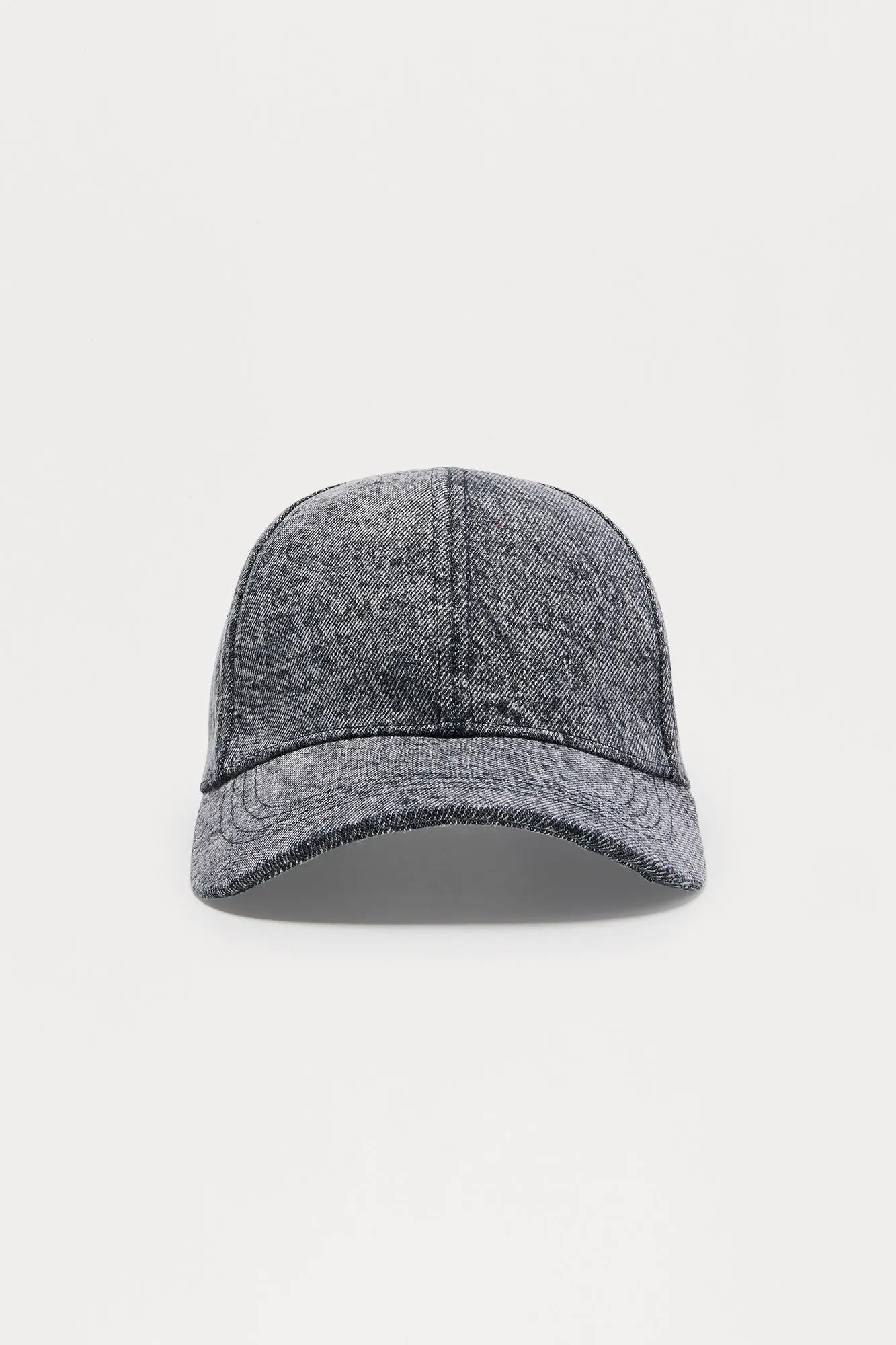 Washed Denim Baseball Hat - Dark Grey