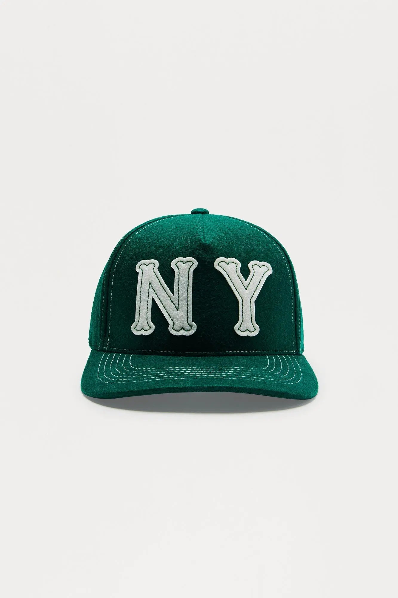 NY Contrast Stitch Textured Snapback Hat - Green
