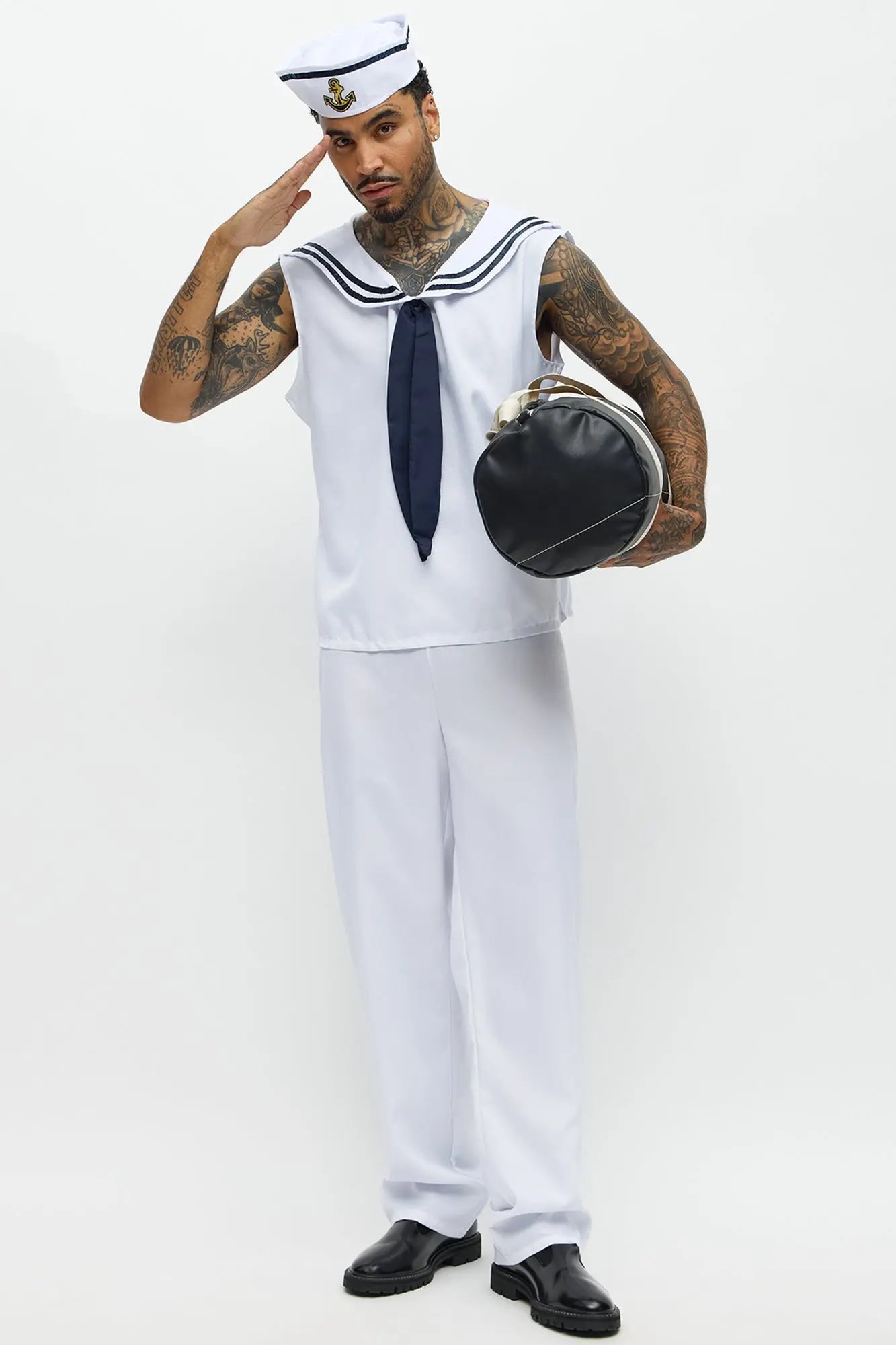 Nautical Sailor 3 Piece Costume Set  - White/Blue