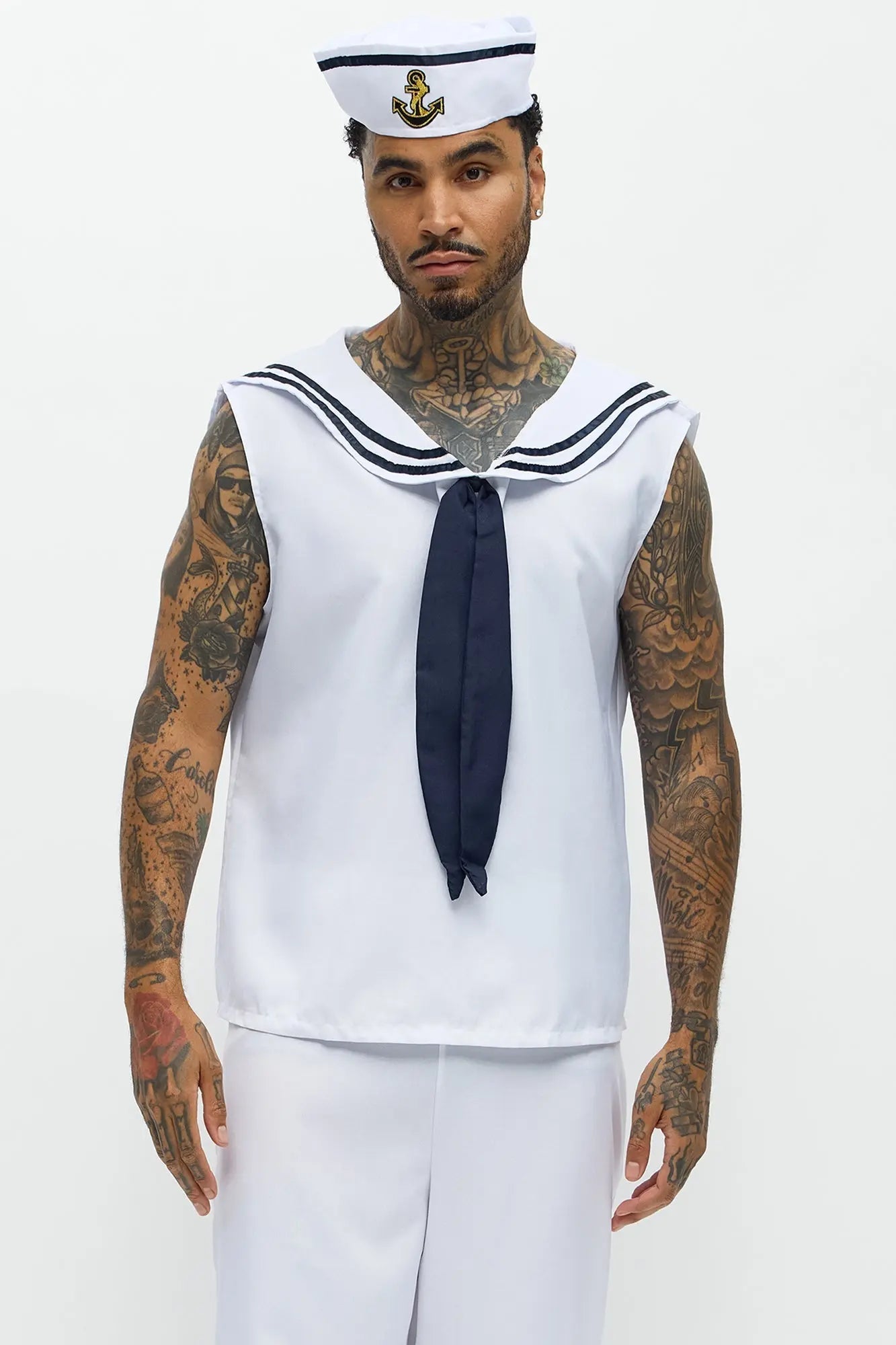 Nautical Sailor 3 Piece Costume Set  - White/Blue
