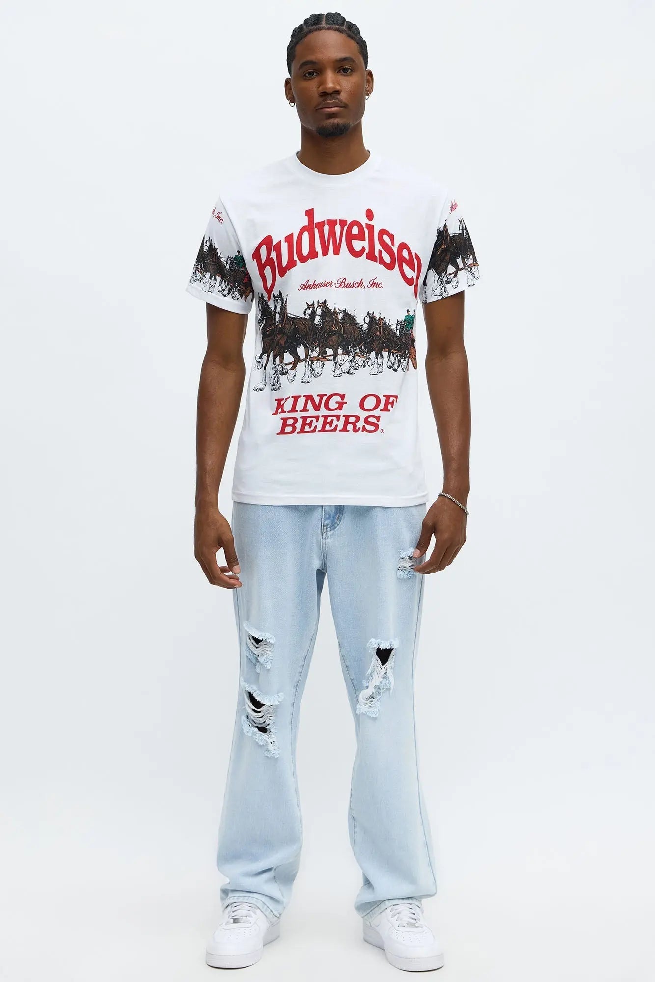 Budweiser King Of Beers Clydesdales Short Sleeve Tee - White