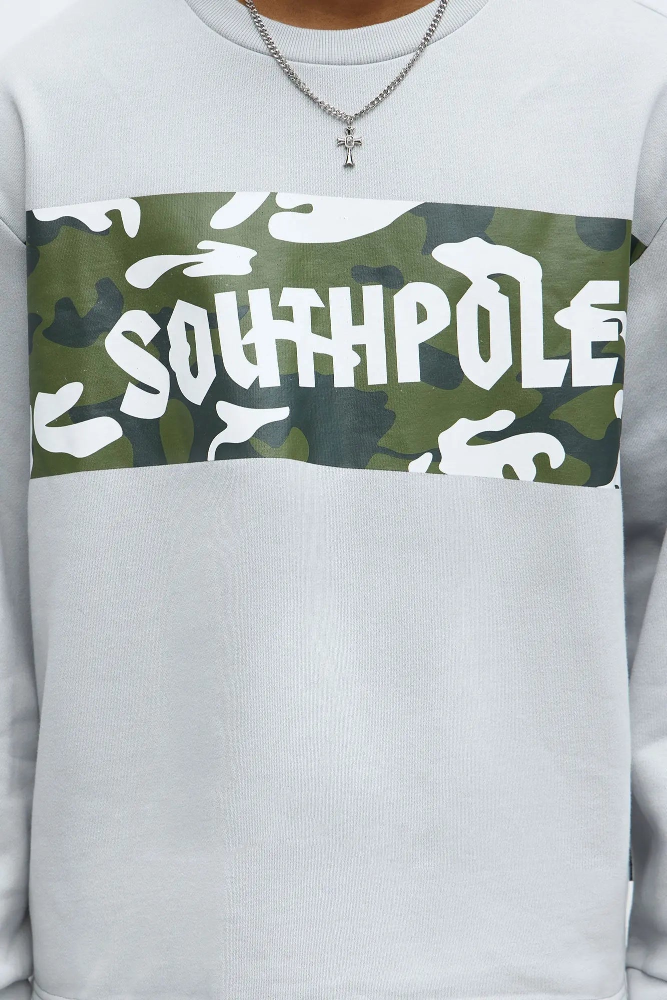 Southpole Camo Panel Hoodie - Grey