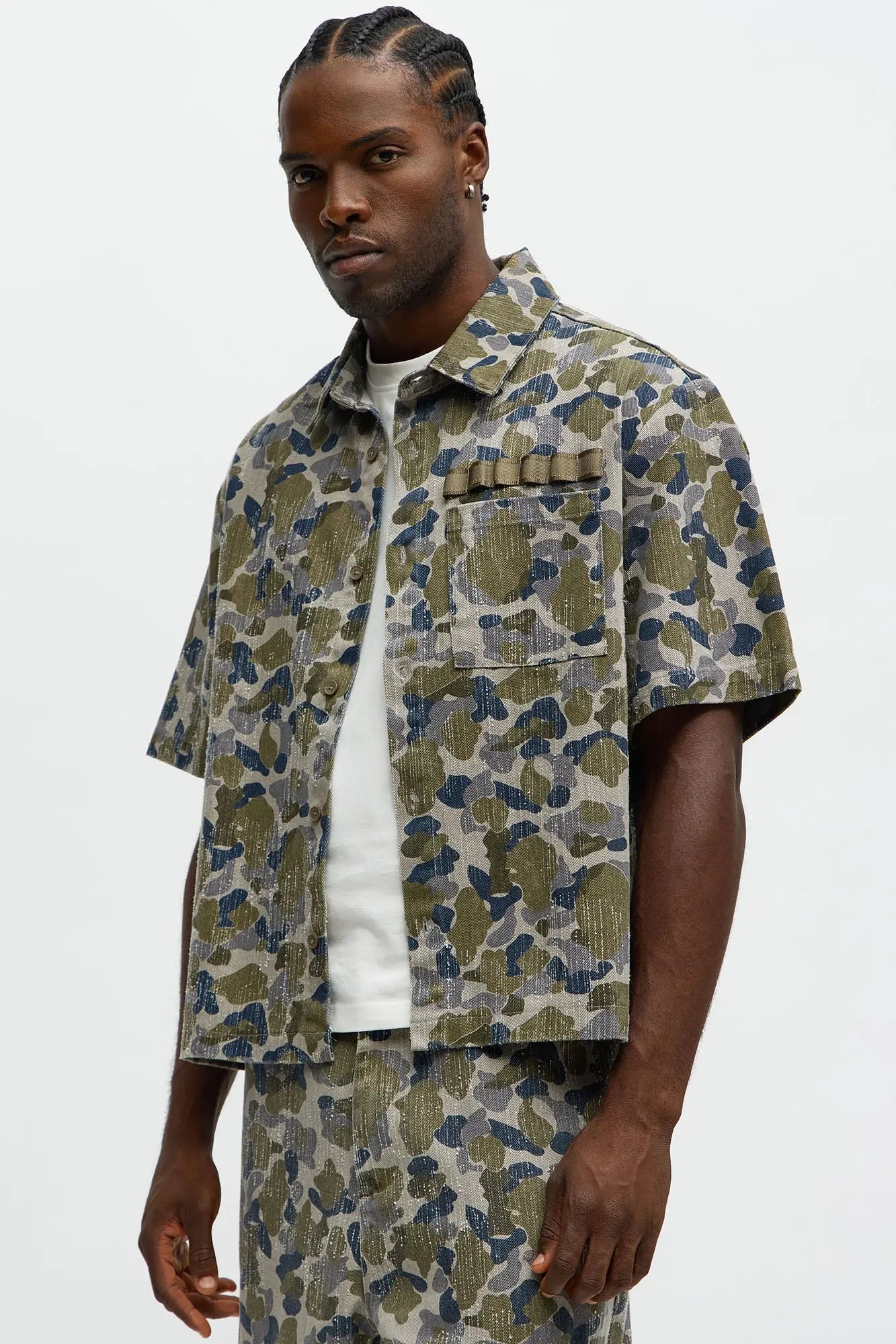 Relaxed Cropped Urban Opps Camo Short Sleeve Shirt - Camouflage