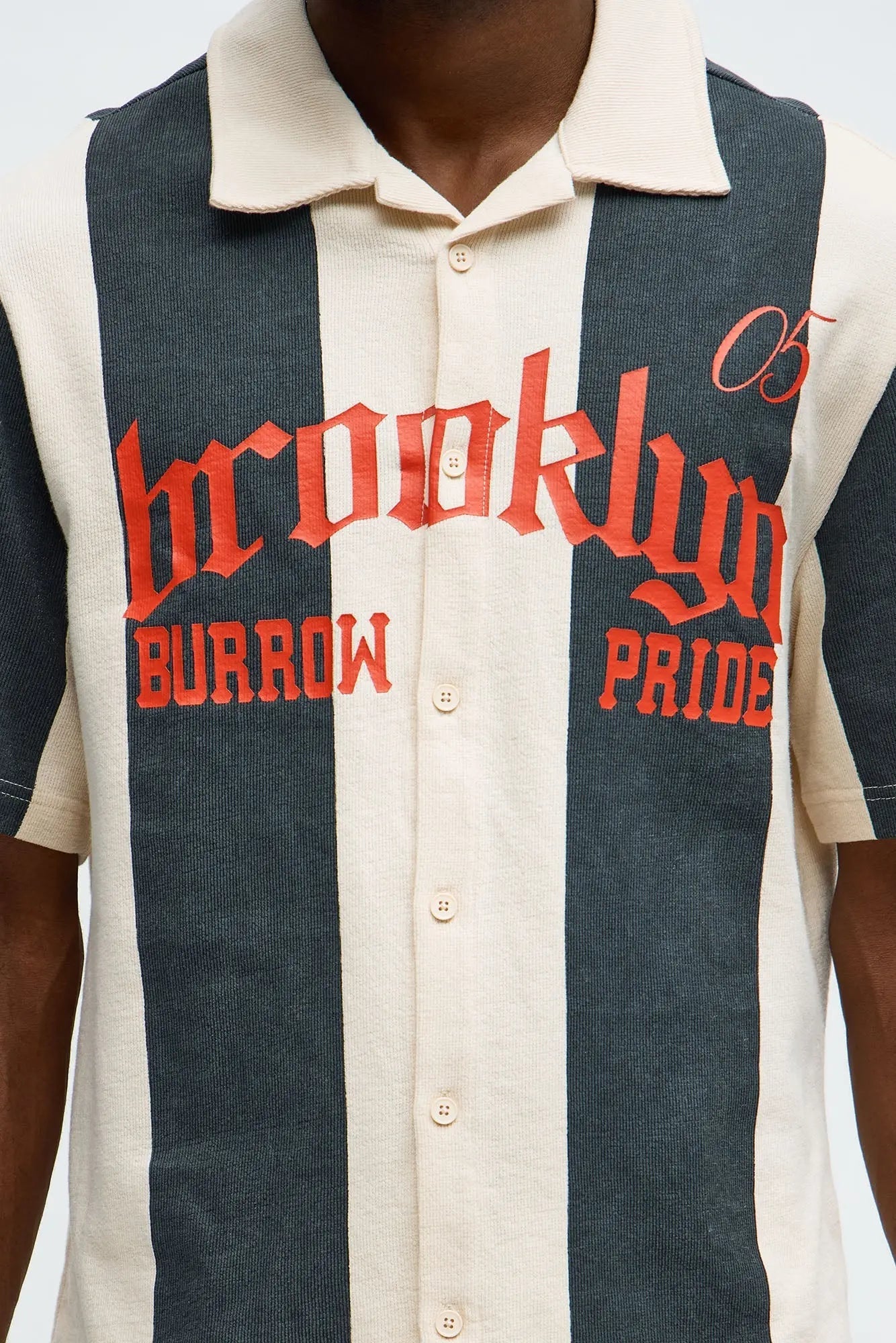 Brooklyn Knit Button Up Shirt - Black/White