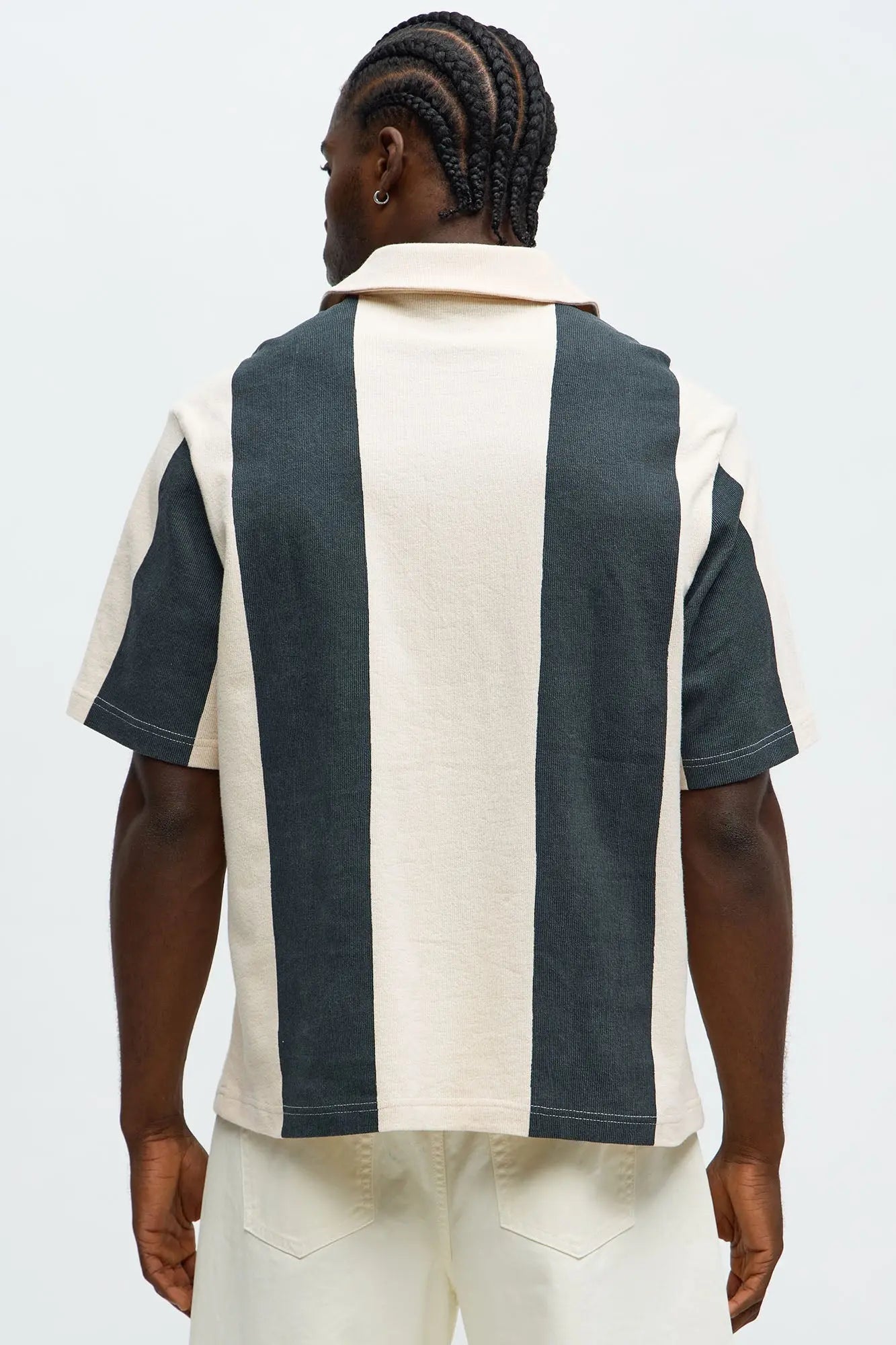 Brooklyn Knit Button Up Shirt - Black/White