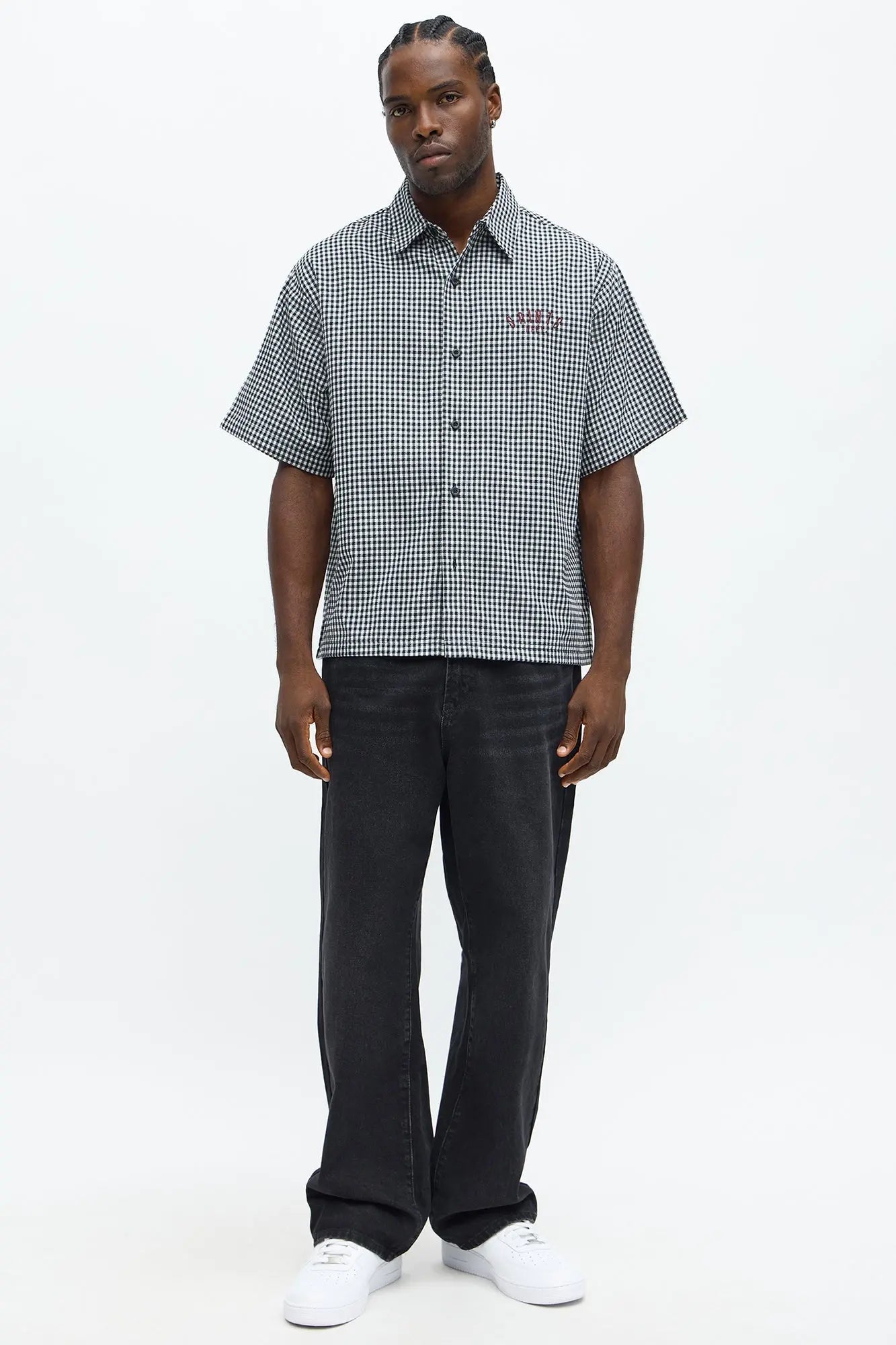 Saints Motorcycle Button Up Shirt - Black