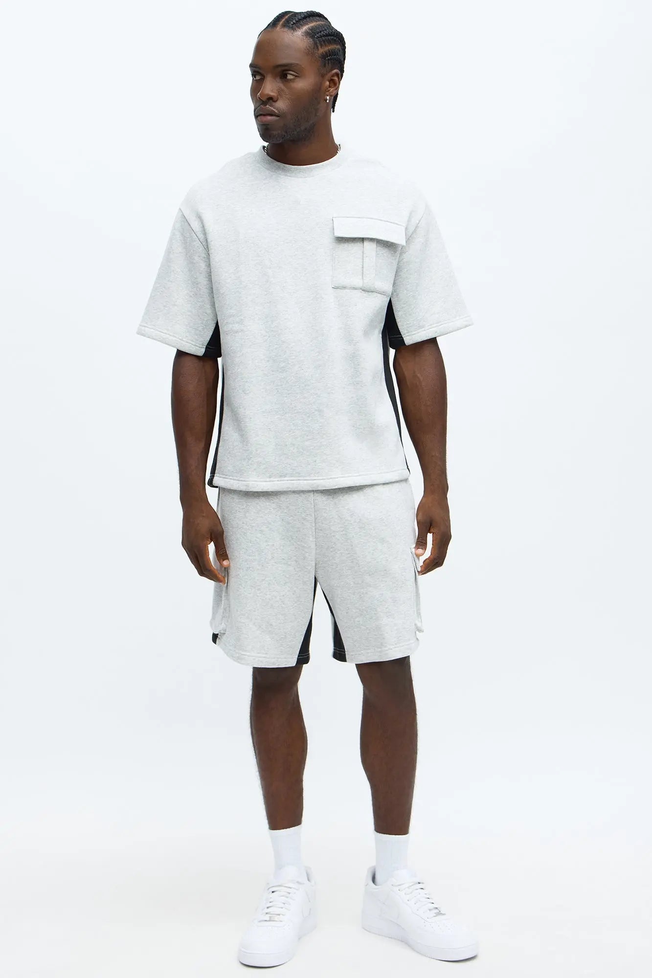 Tyson Paneled Cargo Short Sleeve Tee - Heather/Combo