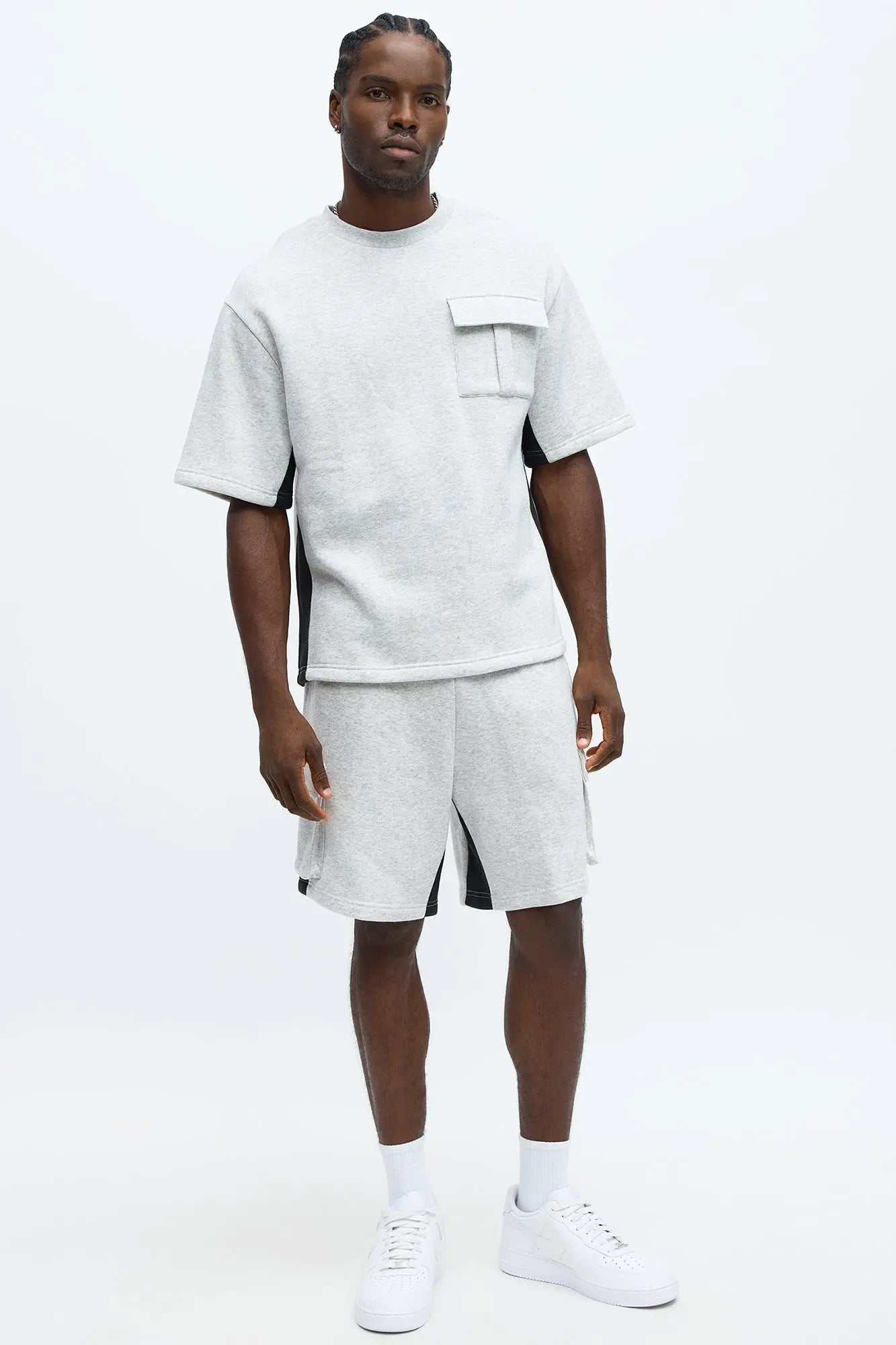 Tyson Relaxed Paneled Cargo Shorts - Heather/Combo