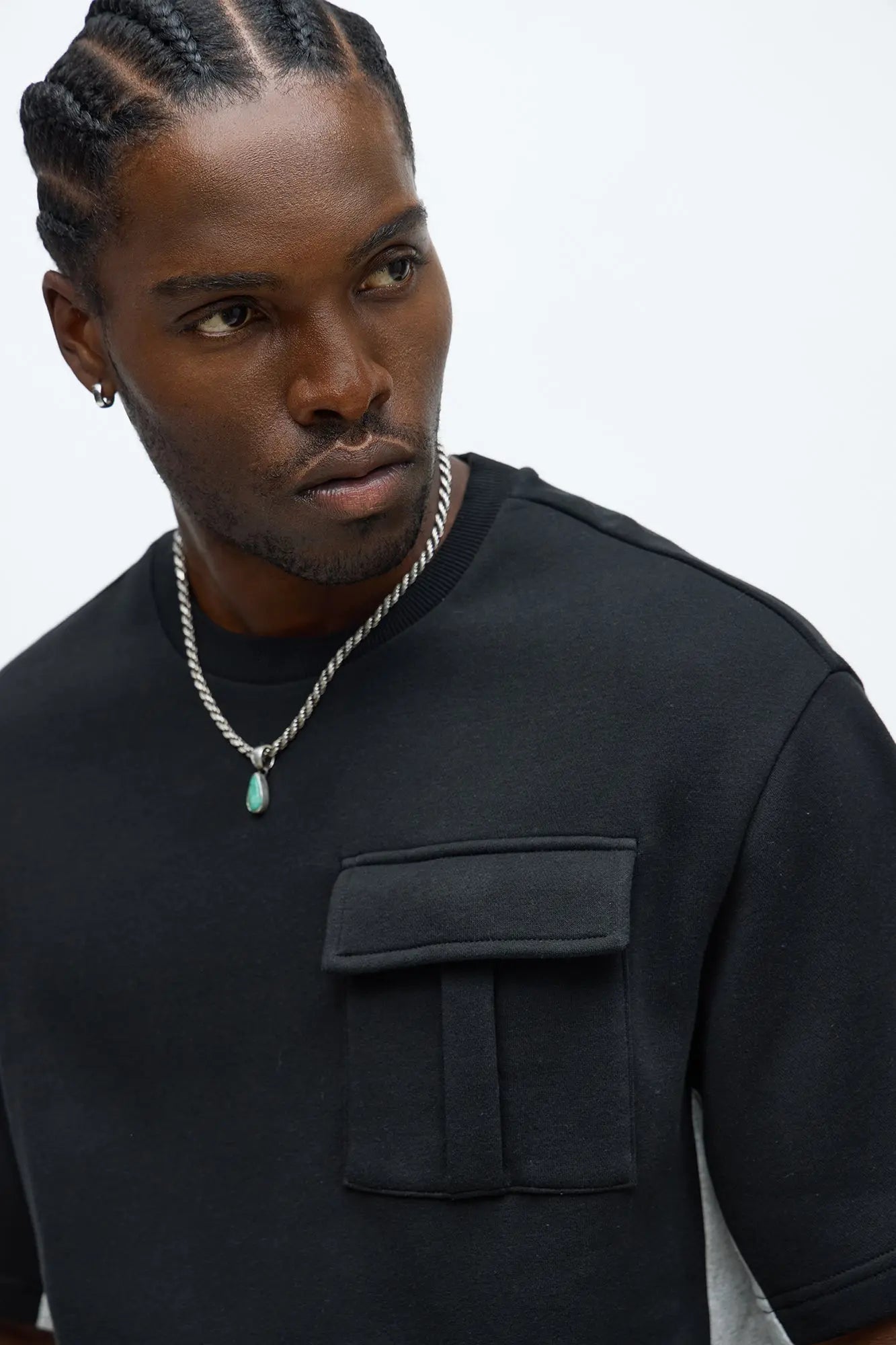 Tyson Paneled Cargo Short Sleeve Tee - Black/combo