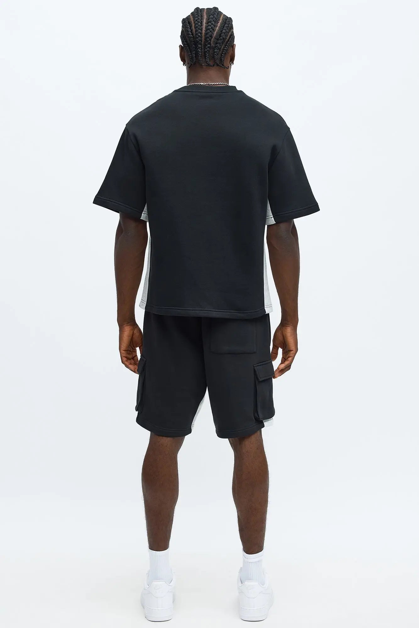 Tyson Relaxed Paneled Cargo Shorts - Black/combo