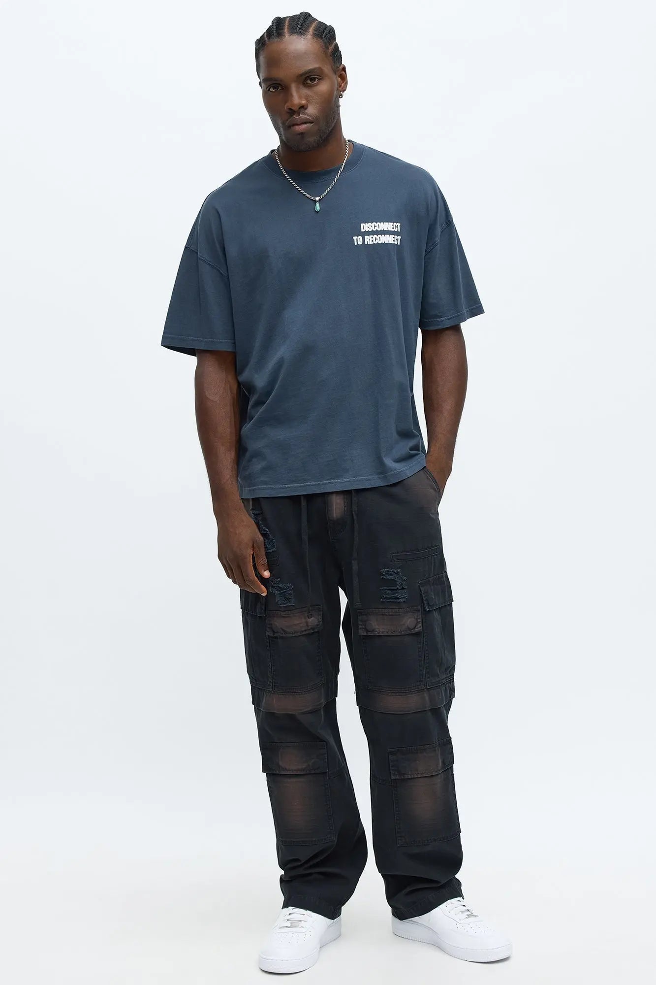 Offline Luxury Oversized Short Sleeve Tee - Navy