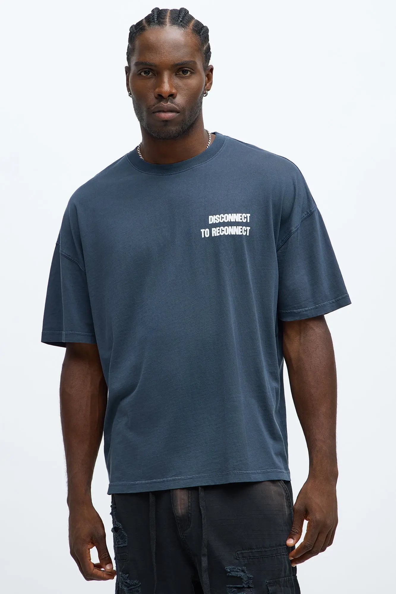 Offline Luxury Oversized Short Sleeve Tee - Navy