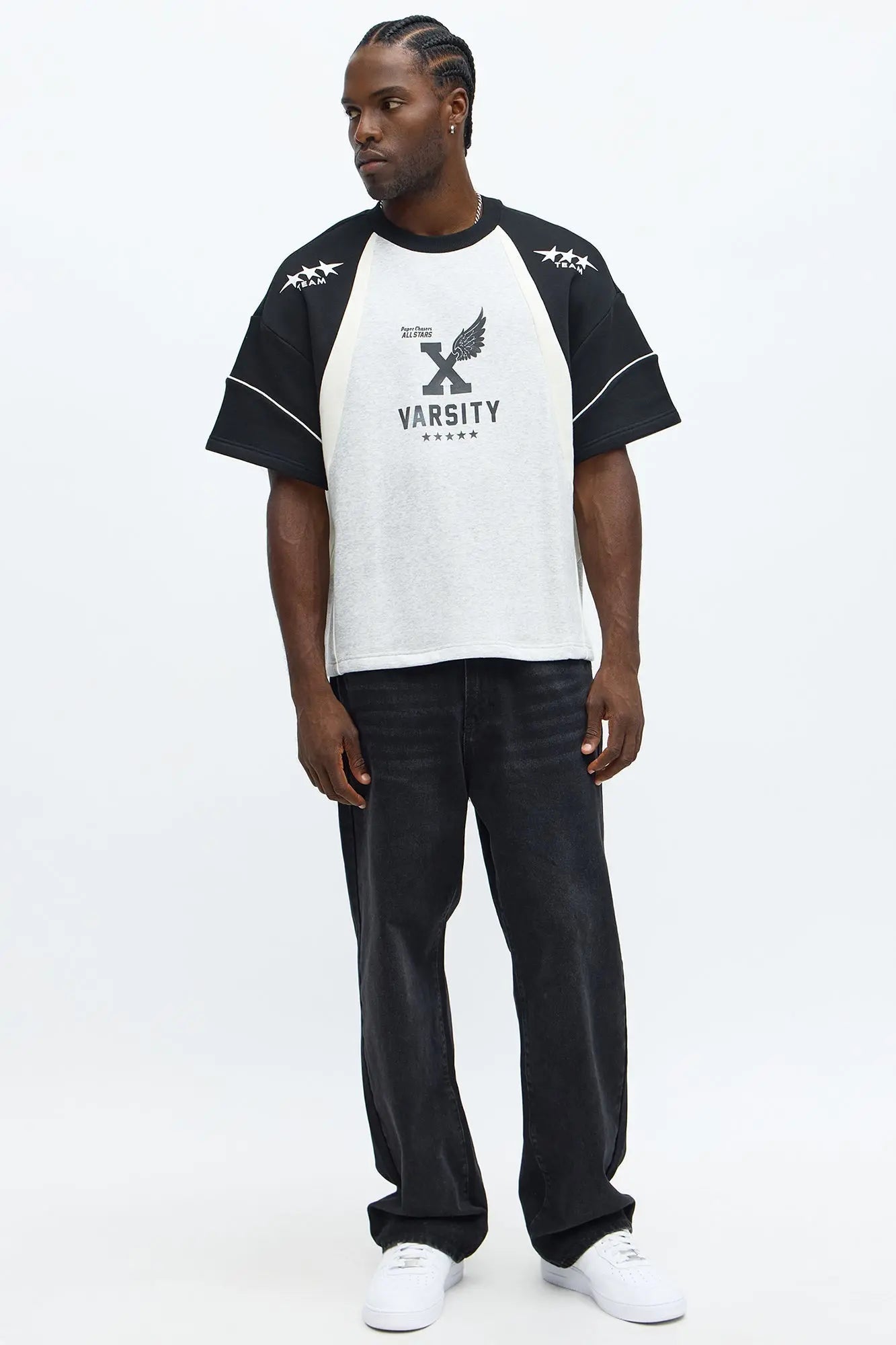 Tyson Oversized X Varsity Short Sleeve Tee - Heather/Combo
