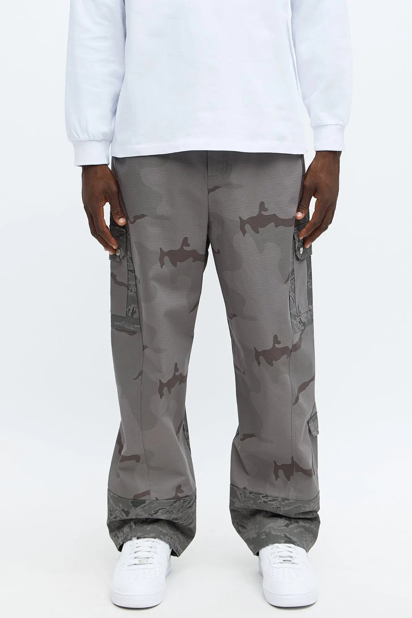 Baggy On My Disciplined Ripstop Cargo Pants - Grey/combo