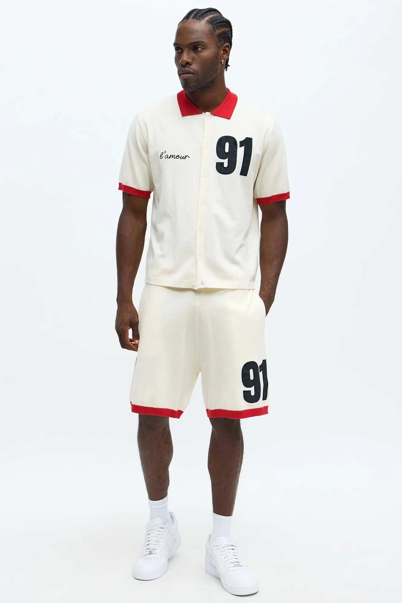 Regular Fit 91 Sweater Button Up Shirt - Cream