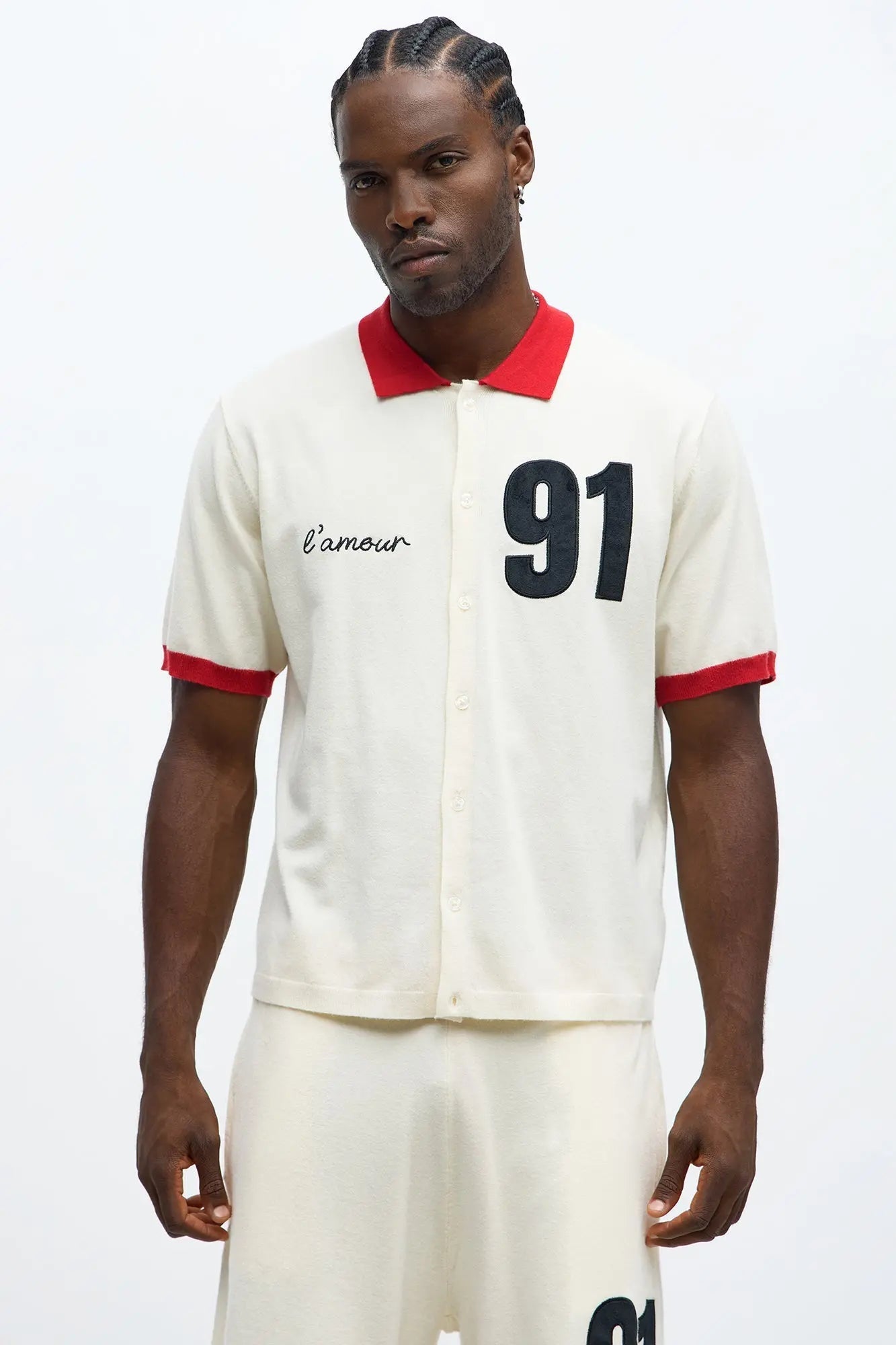 Regular Fit 91 Sweater Button Up Shirt - Cream