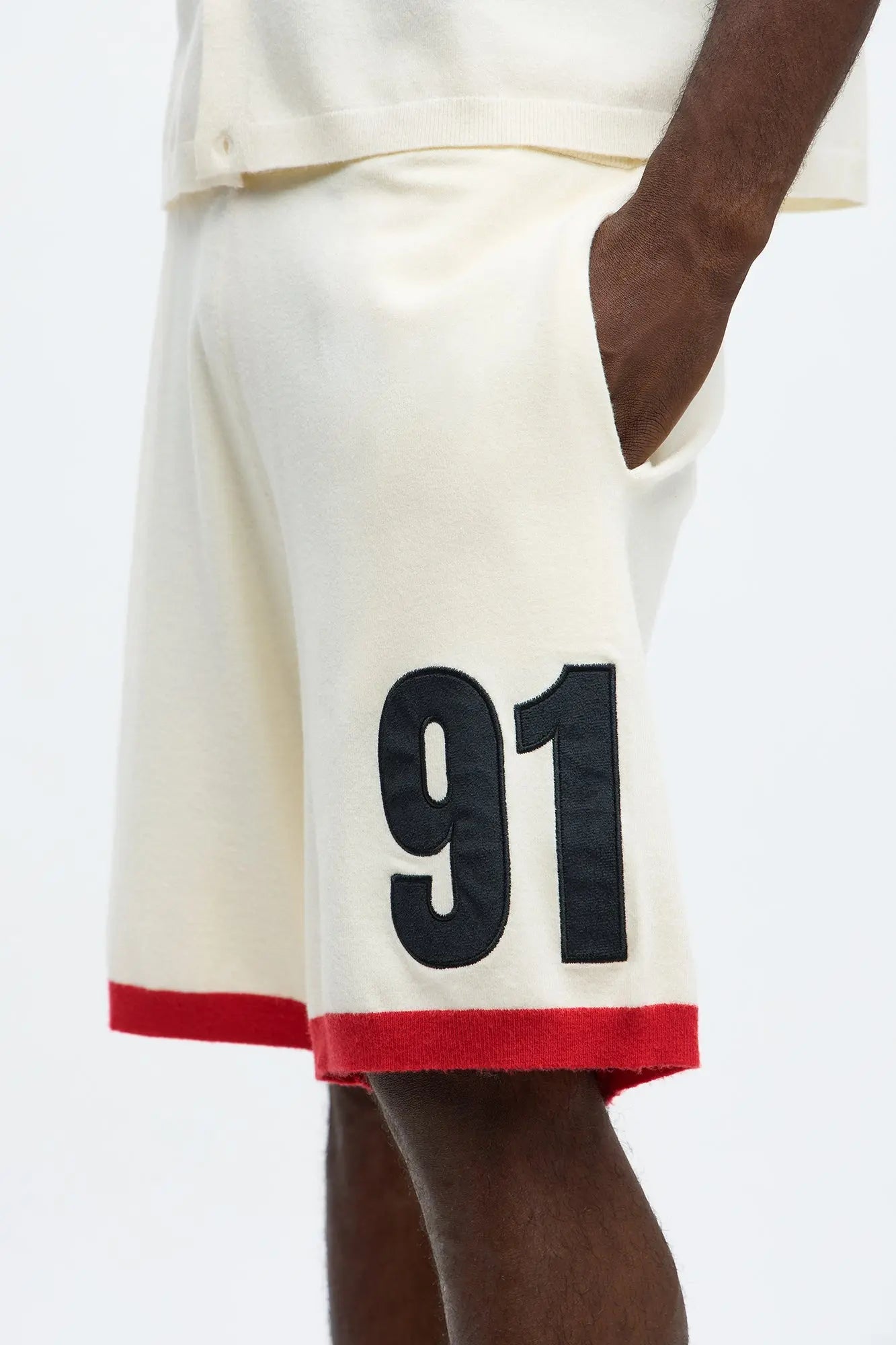 Relaxed Fit 91 Sweater Shorts - Cream