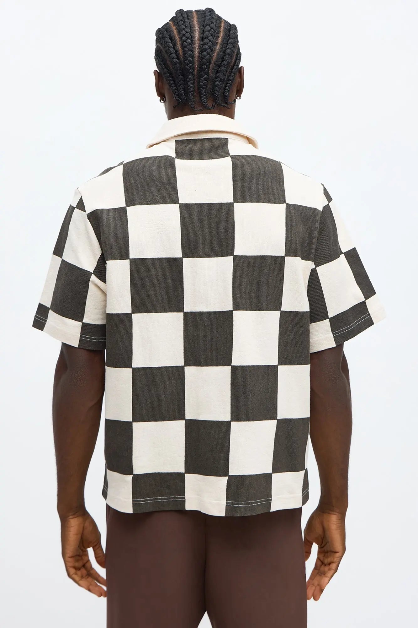Checkered Button Up Shirt - Black/White