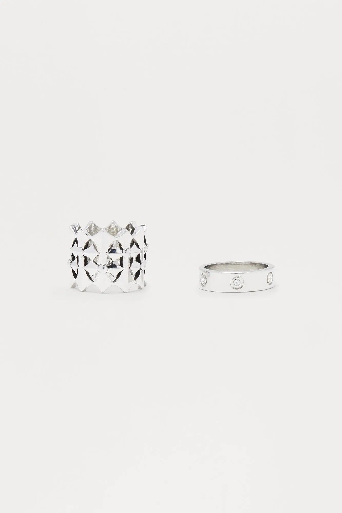 Vanish 2 Piece Ring Set - Silver