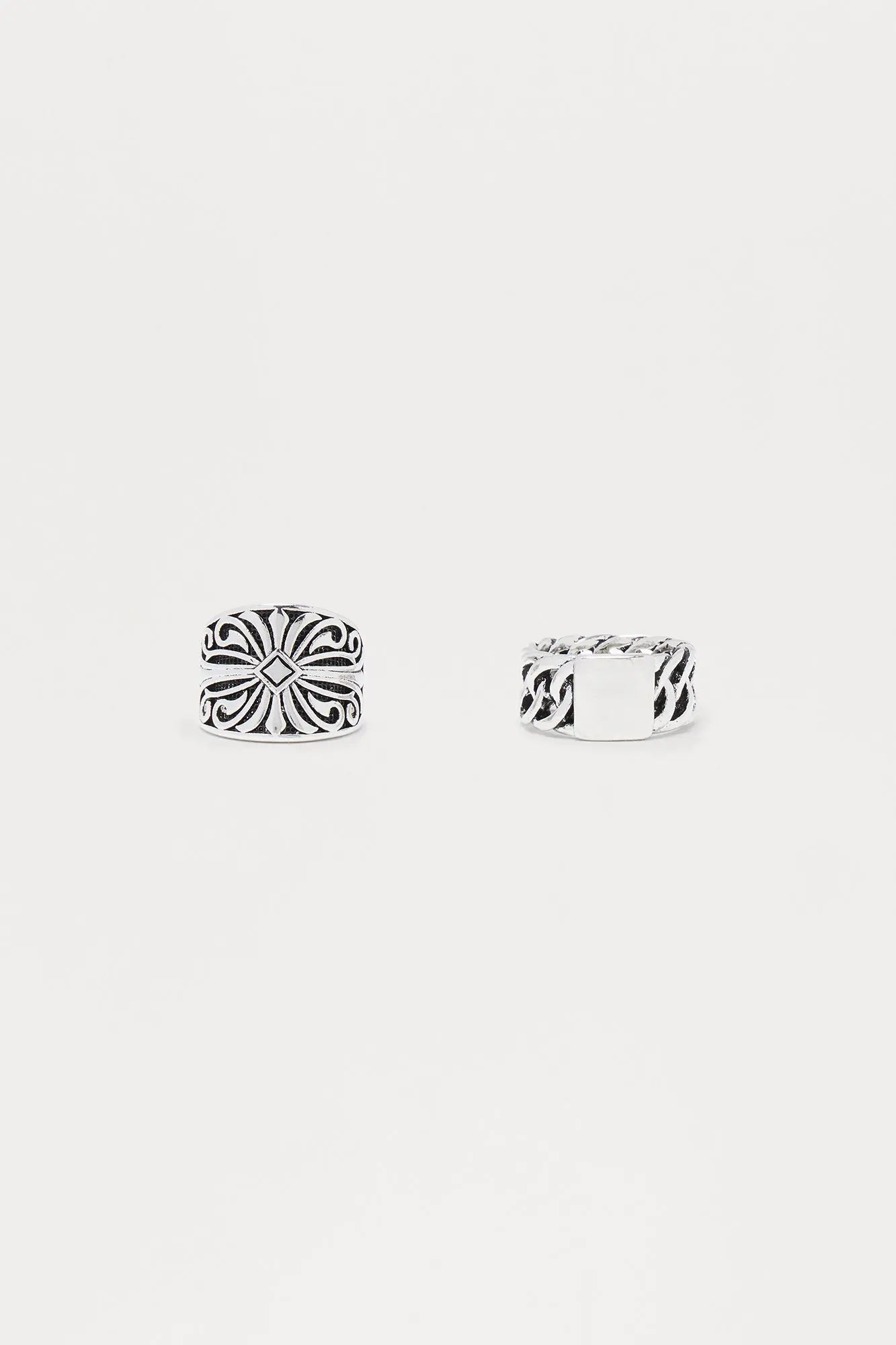 I Care 2 Piece Ring Set - Silver