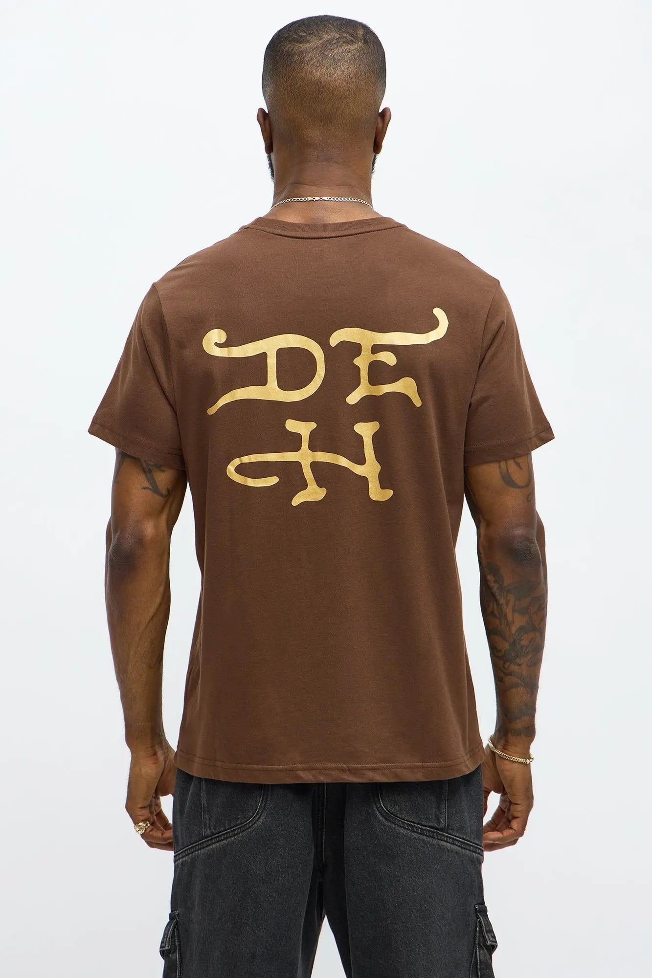 Ed Hardy Tiger Design Short Sleeve Tee - Chocolate