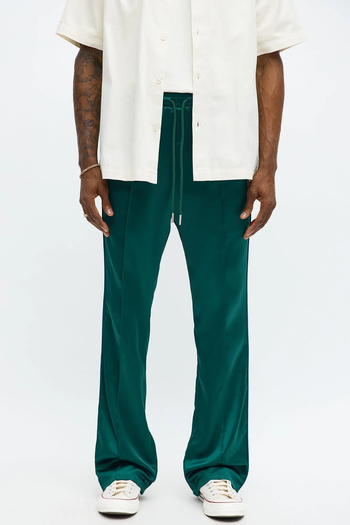 Stacked Slim Flare With Some Class Pant - Green
