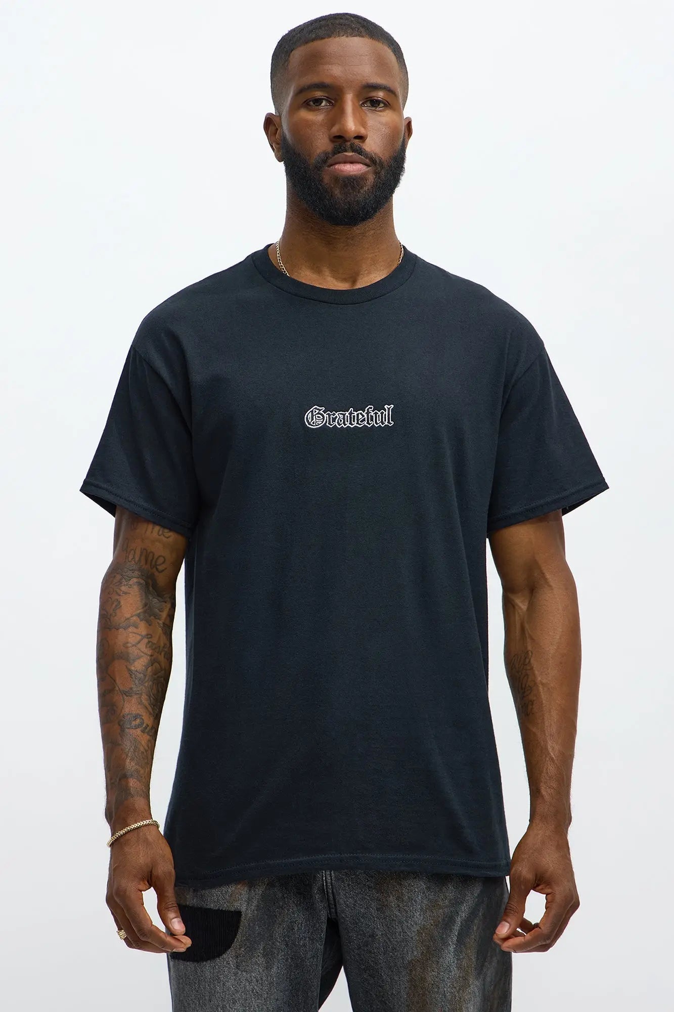Always Grateful Short Sleeve Tee - Black