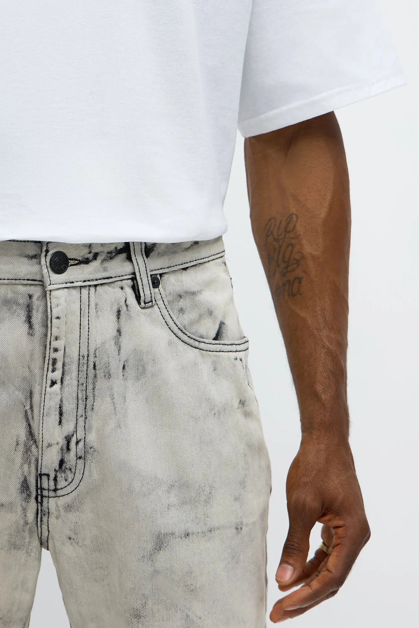Stacked Slim Flare Not For The Smoke Jeans - Grey/Smoke