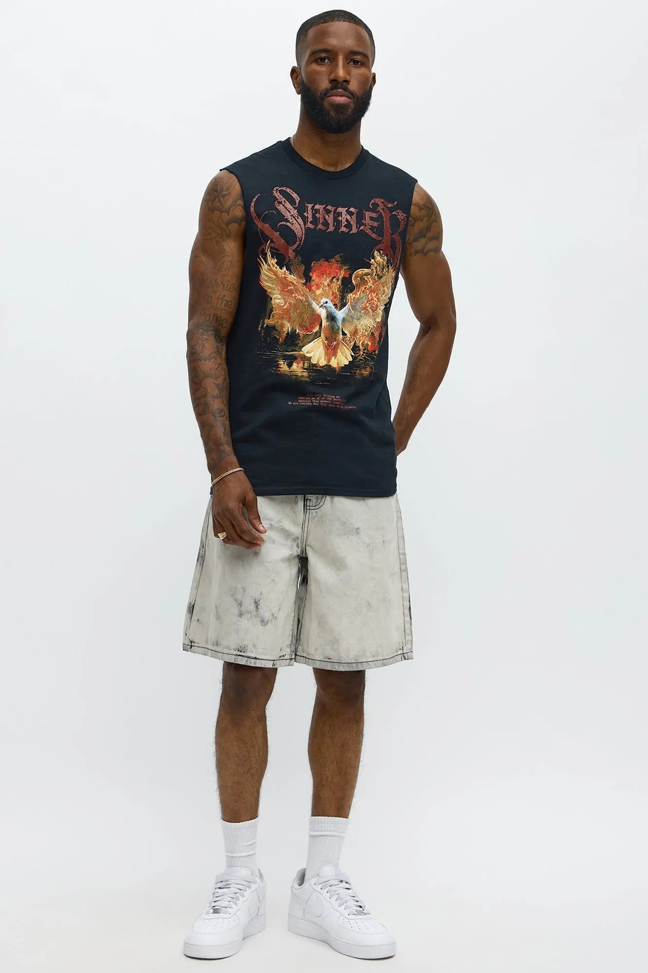 Relaxed Not For The Smoke Denim Shorts - Grey/Smoke