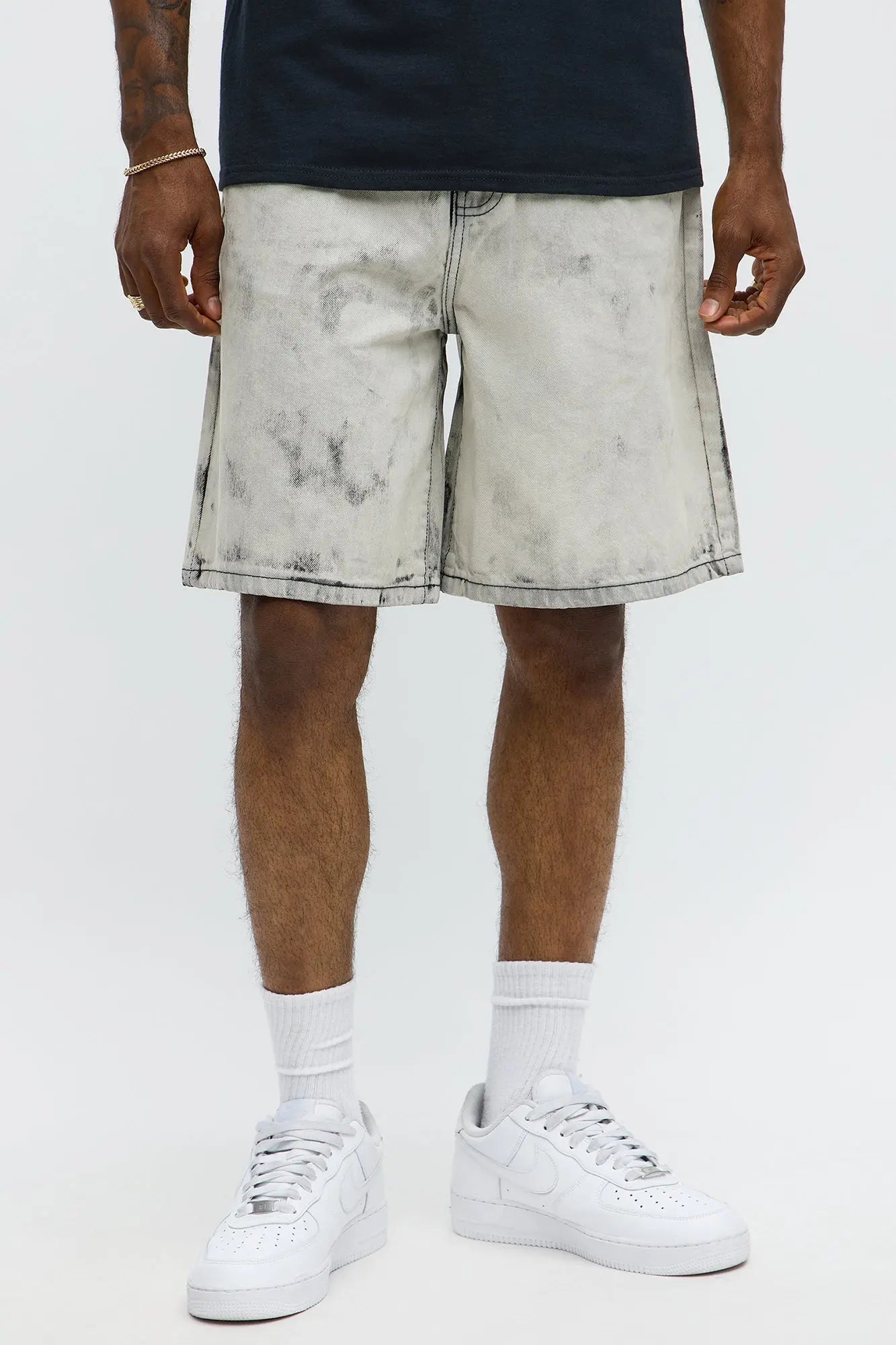 Relaxed Not For The Smoke Denim Shorts - Grey/Smoke