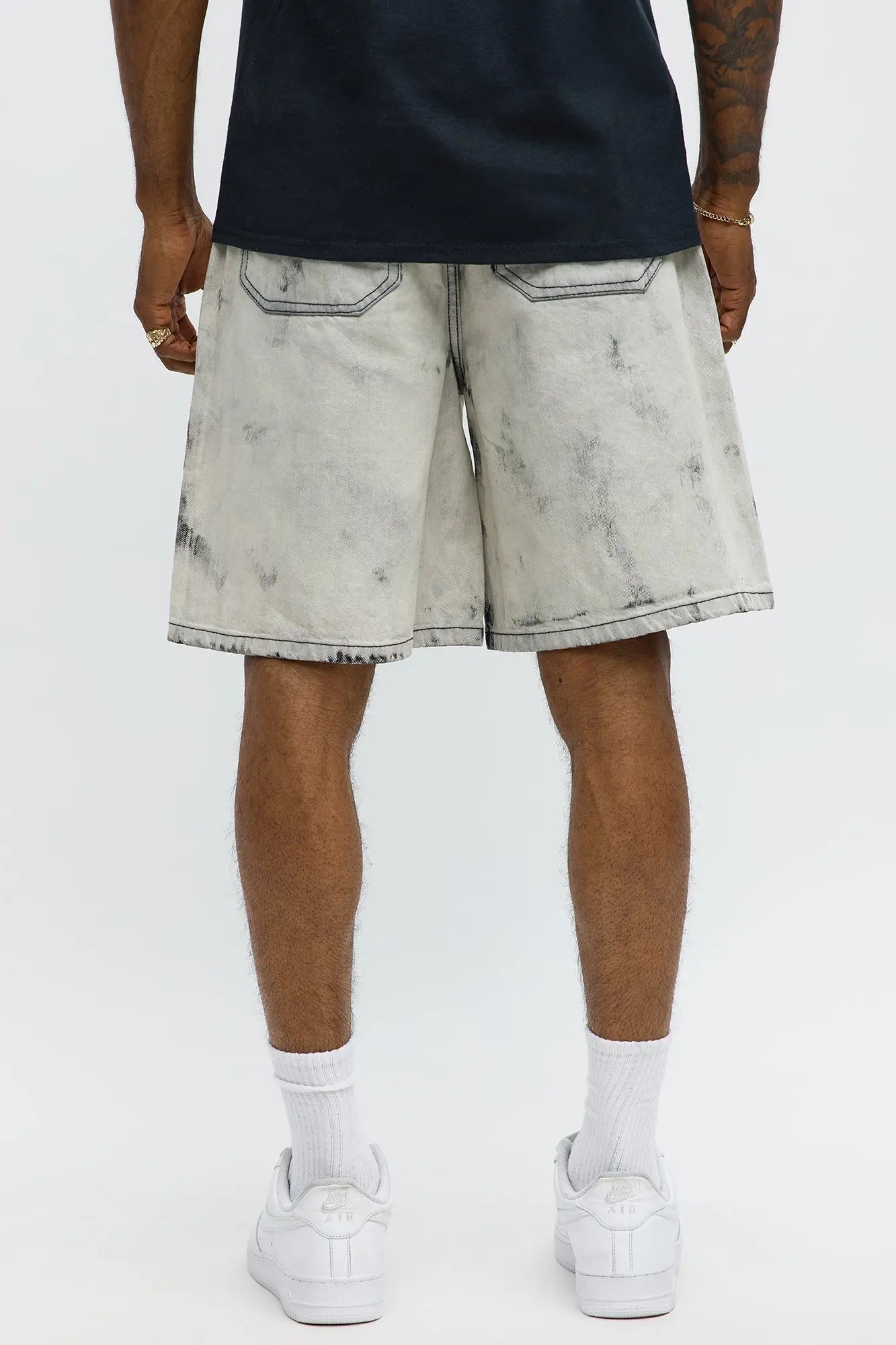 Relaxed Not For The Smoke Denim Shorts - Grey/Smoke