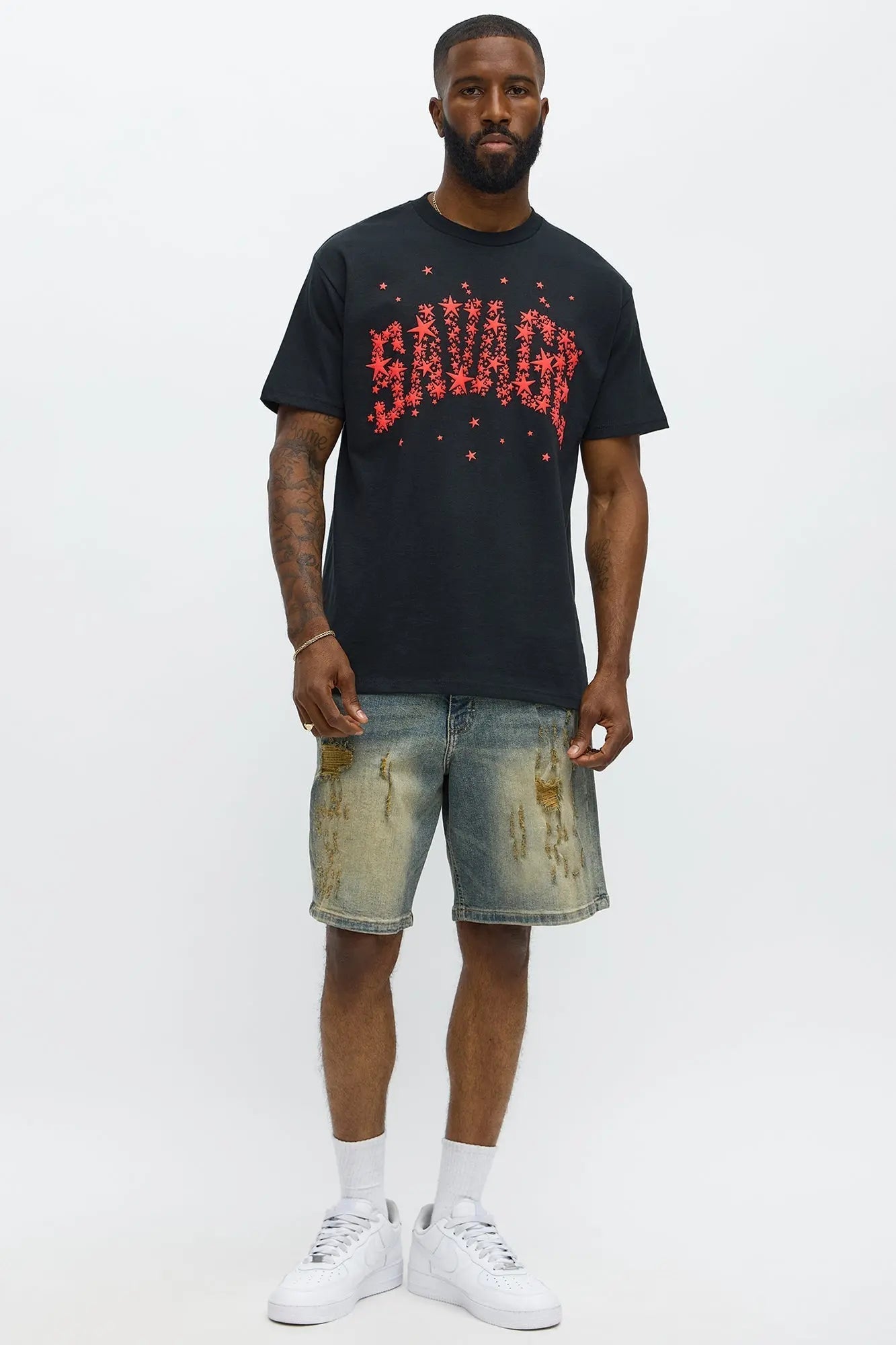 Savage Star Short Sleeve Tee - Black