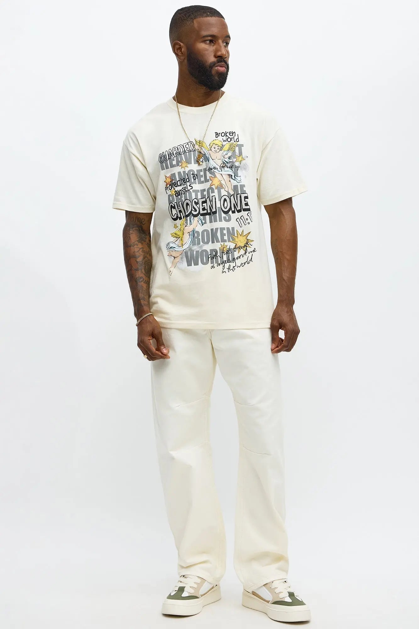 Protected In This Broken World Short Sleeve Tee - Natural