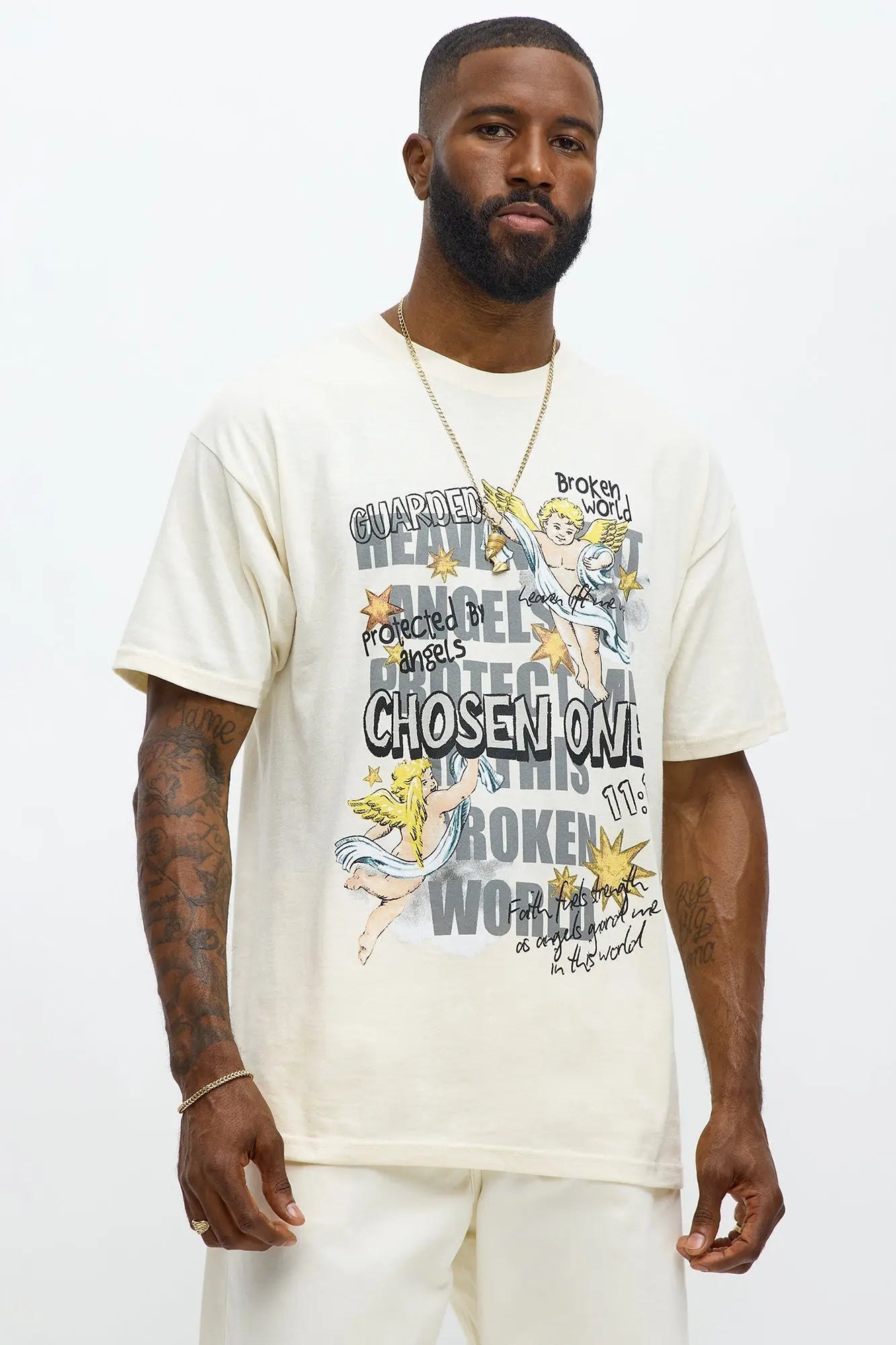 Protected In This Broken World Short Sleeve Tee - Natural