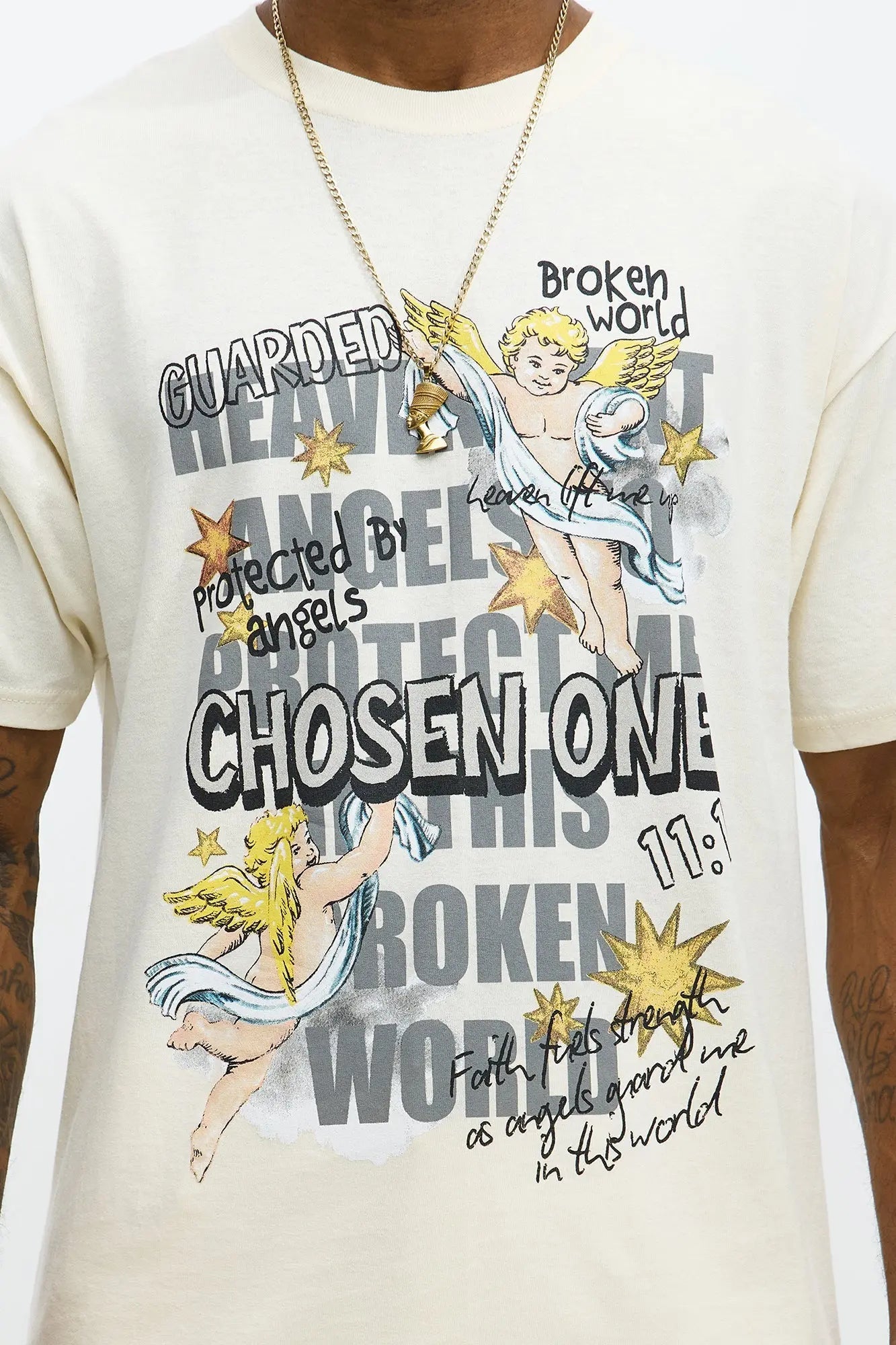 Protected In This Broken World Short Sleeve Tee - Natural