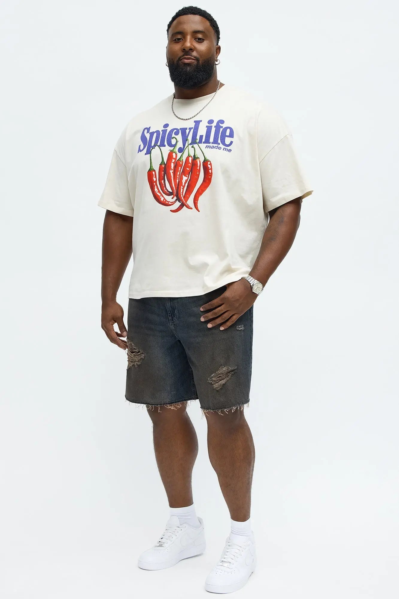 Relaxed To Put In The Works Ripped Denim Shorts - Dark Wash