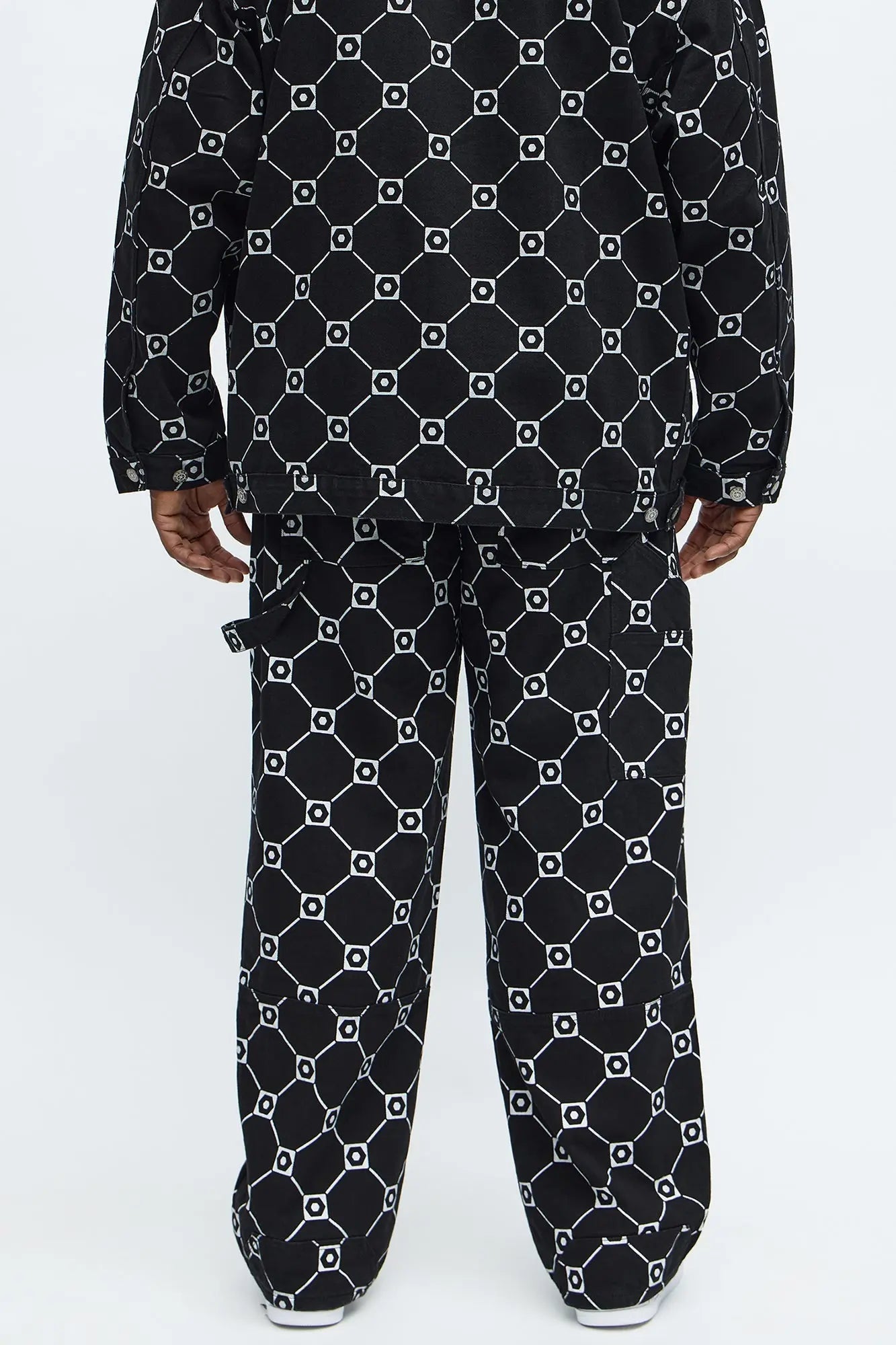 Southpole Baggy Monogram Jeans - Black