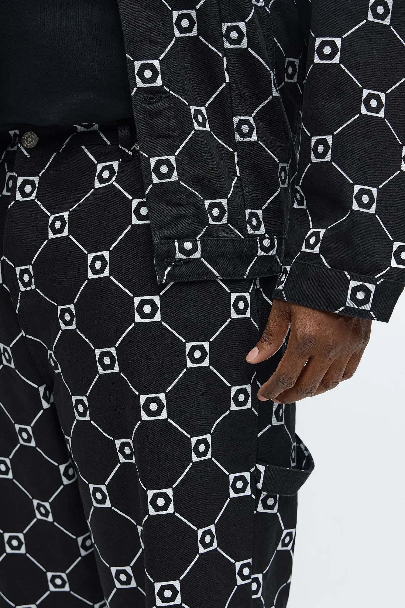 Southpole Baggy Monogram Jeans - Black