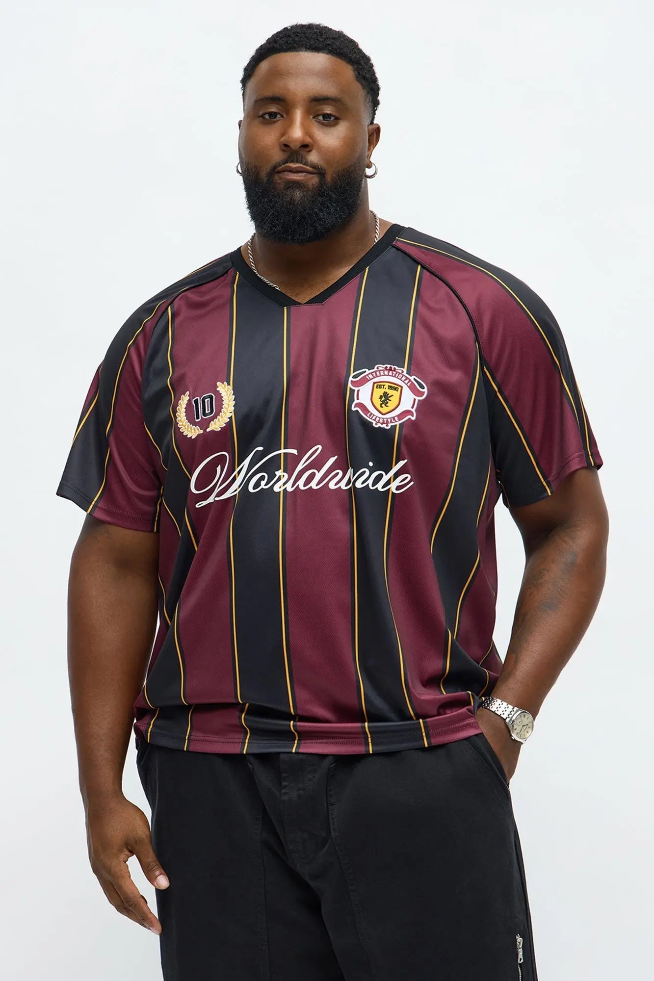 Worldwide Jersey Tee - DarkRed