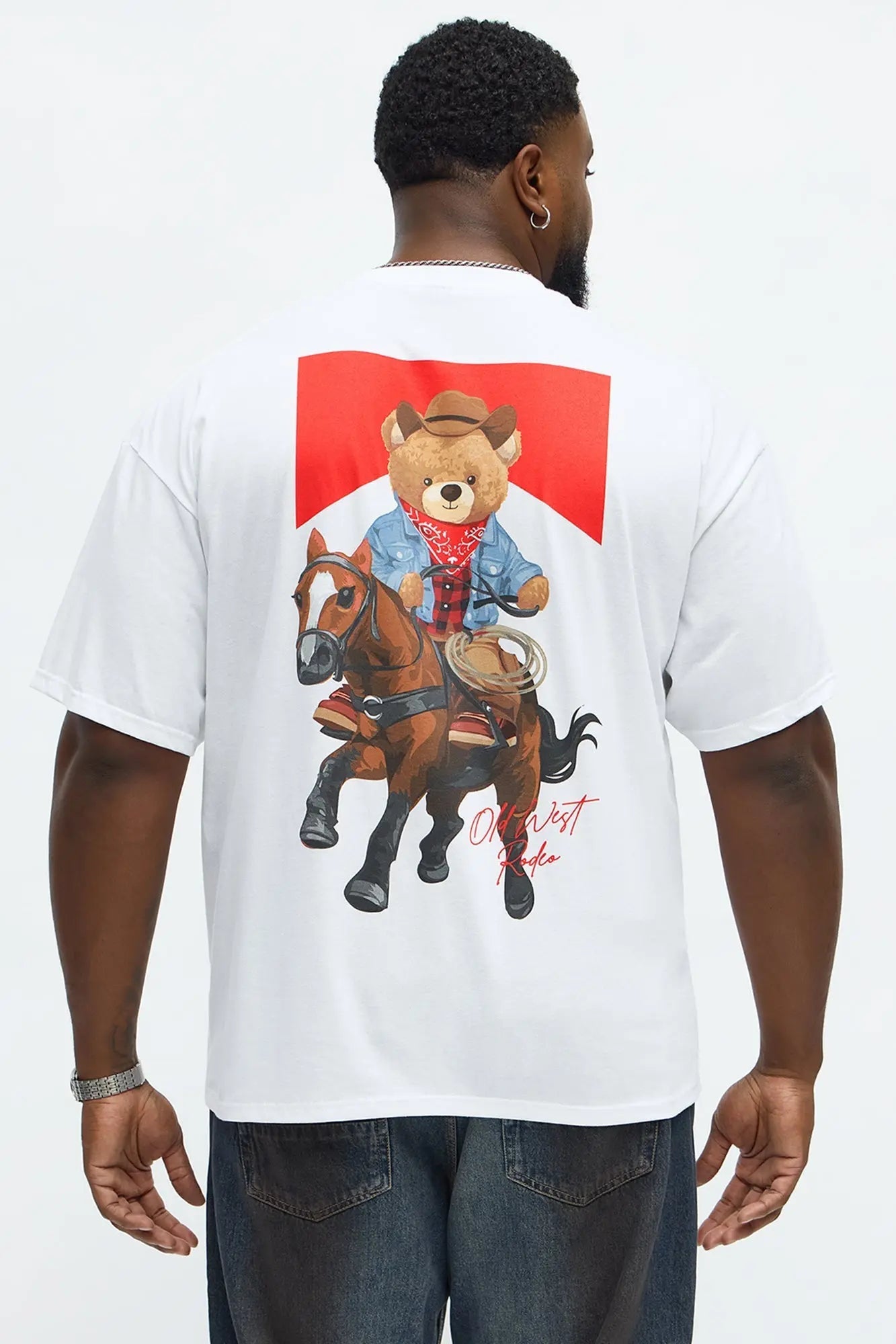 Old West Rodeo Teddy Short Sleeve Tee - White
