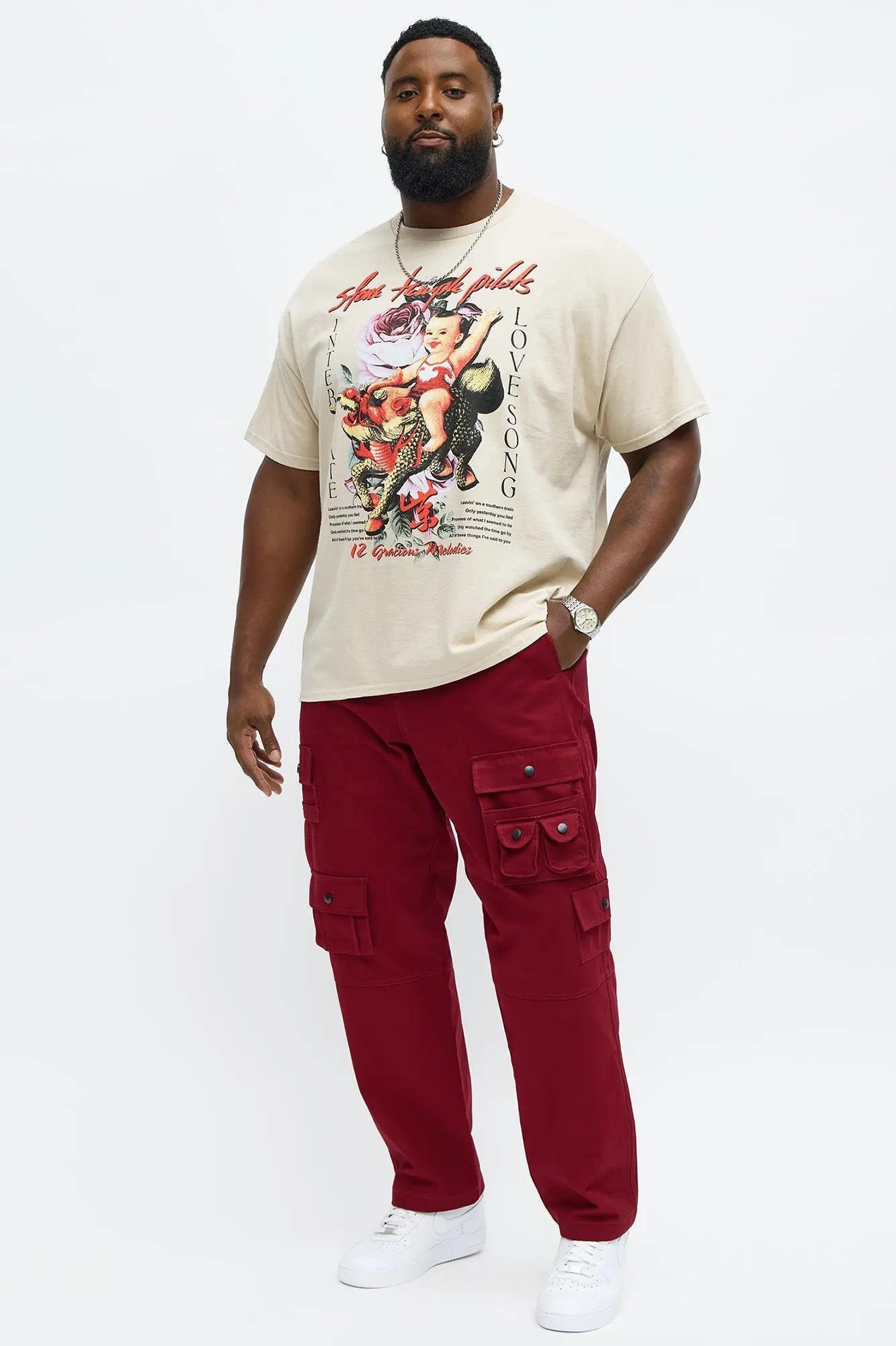 Slim Count On It Cargo Utility Pants - Burgundy