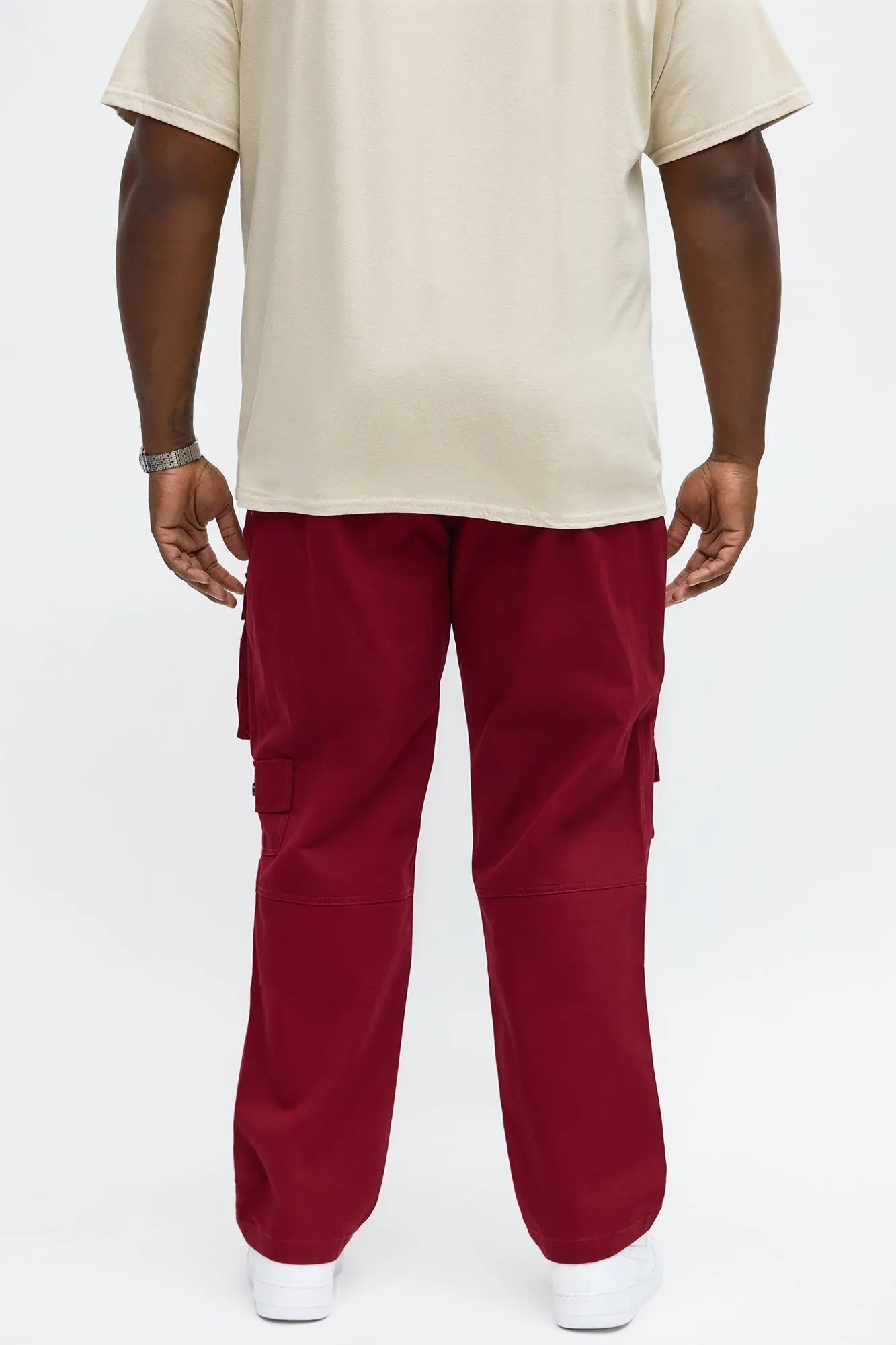 Slim Count On It Cargo Utility Pants - Burgundy