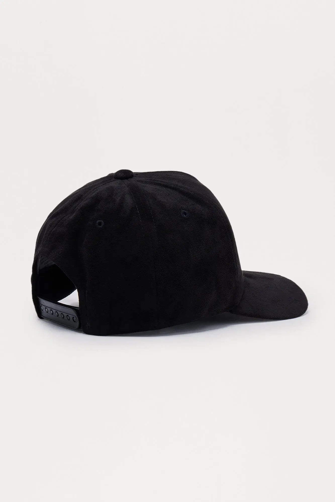 Spiritual Faux Suede Structured Snapback Hat - Black