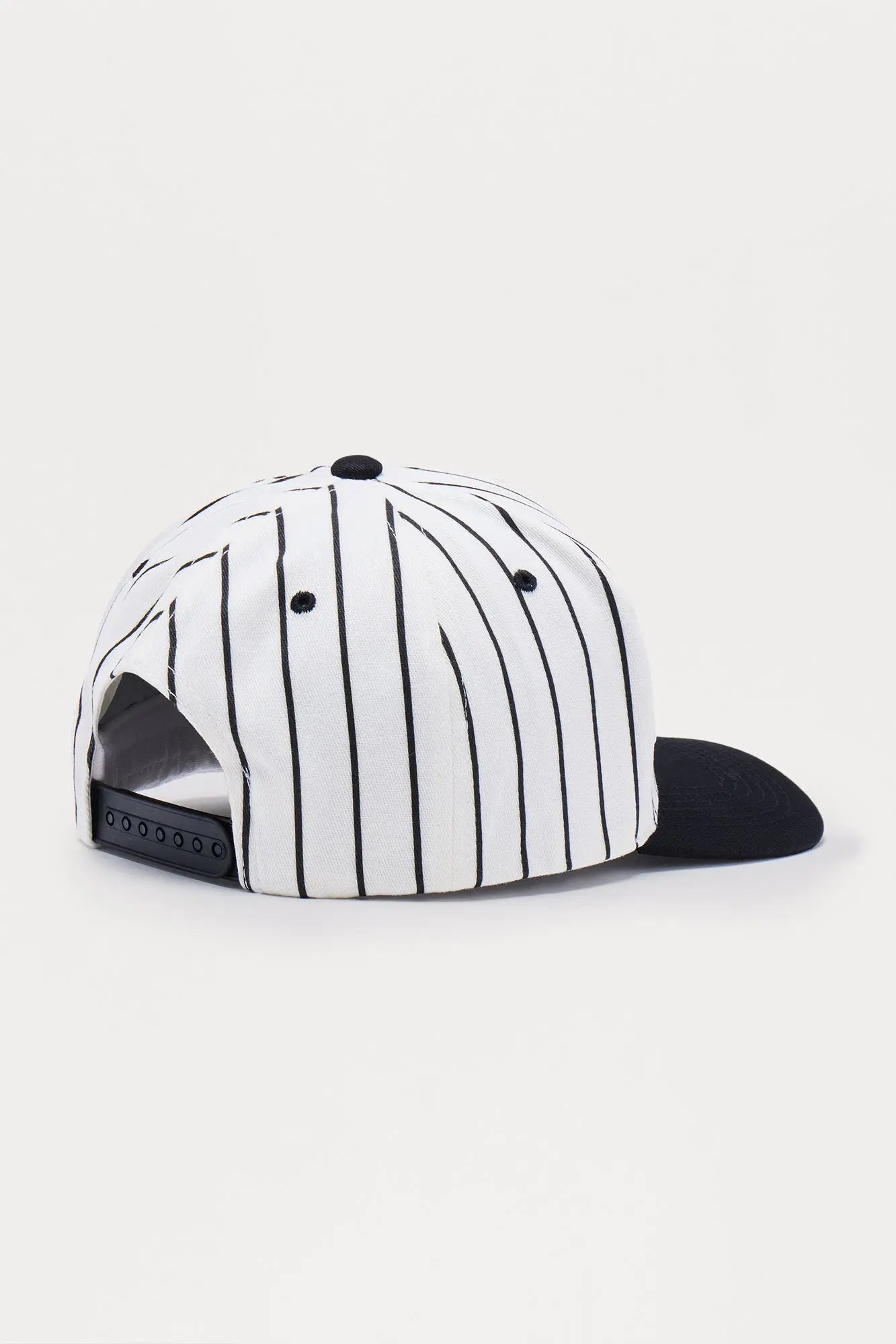 No Saint Pinstripe Structured Snapback Hat - White/Black