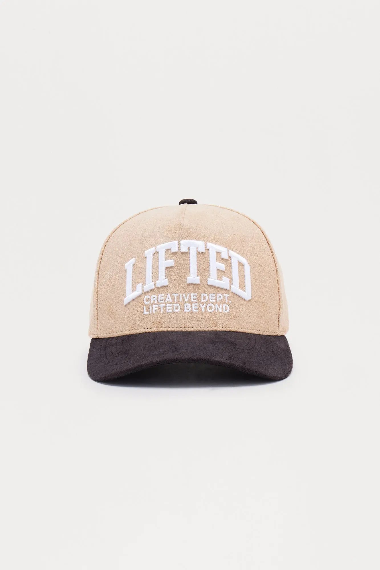 Lifted Two Tone Faux Suede Structured Snapback Hat - Brown/combo